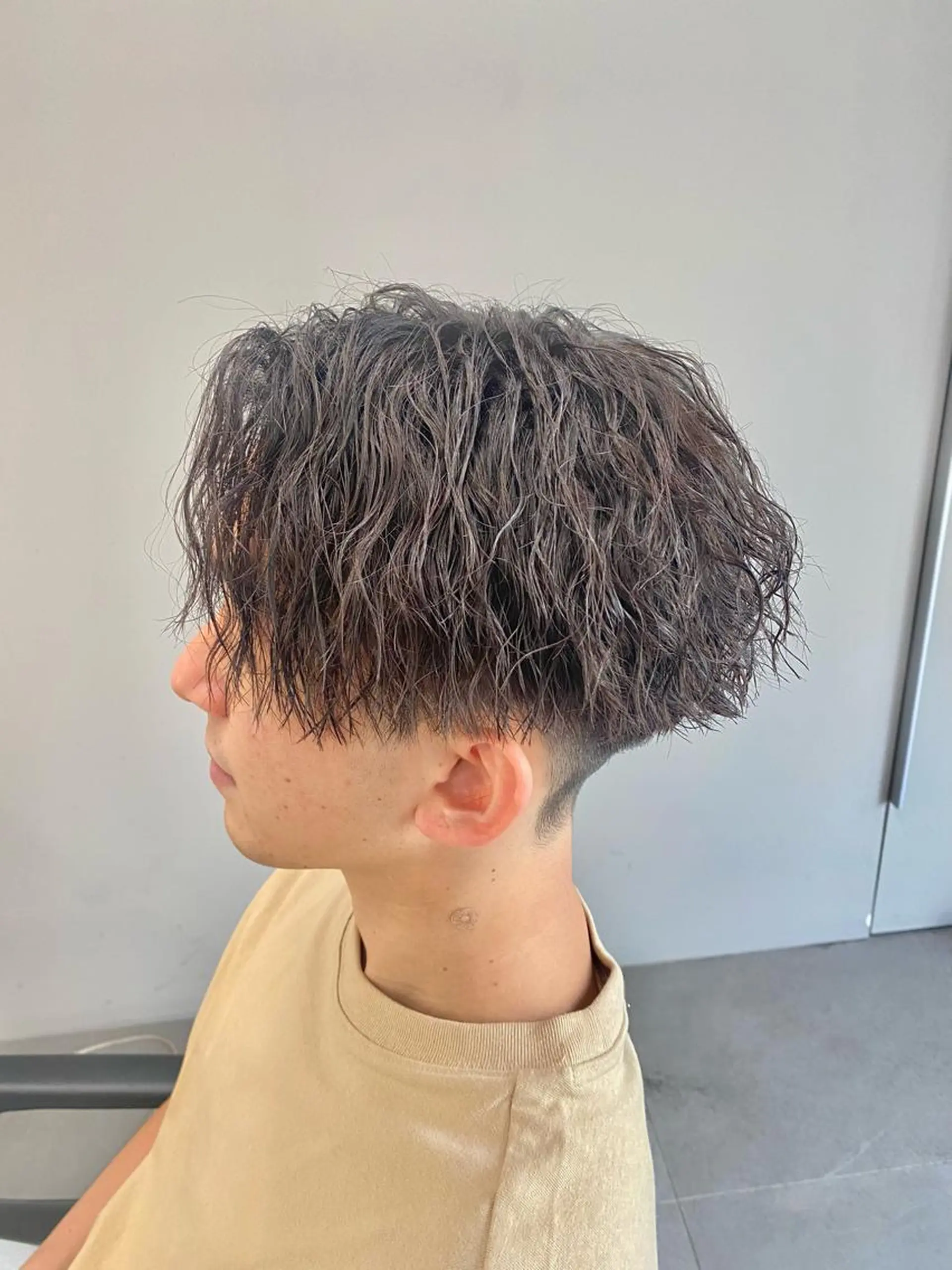 ミディアム パーマ メンズ 立川メンズパーマ職人 小泉文人のヘアスタイル