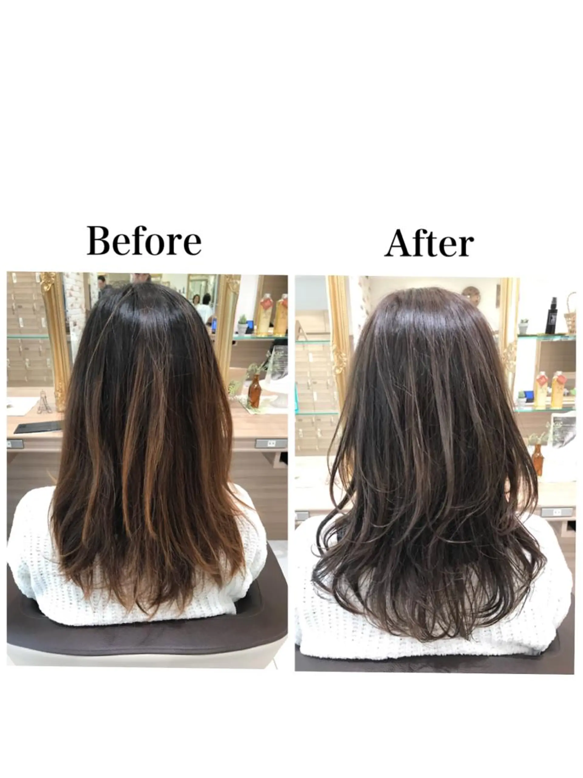 セミロング ハイライト レイヤーカット カット ヘアカラー 新宿 木下拓哉のヘアスタイル