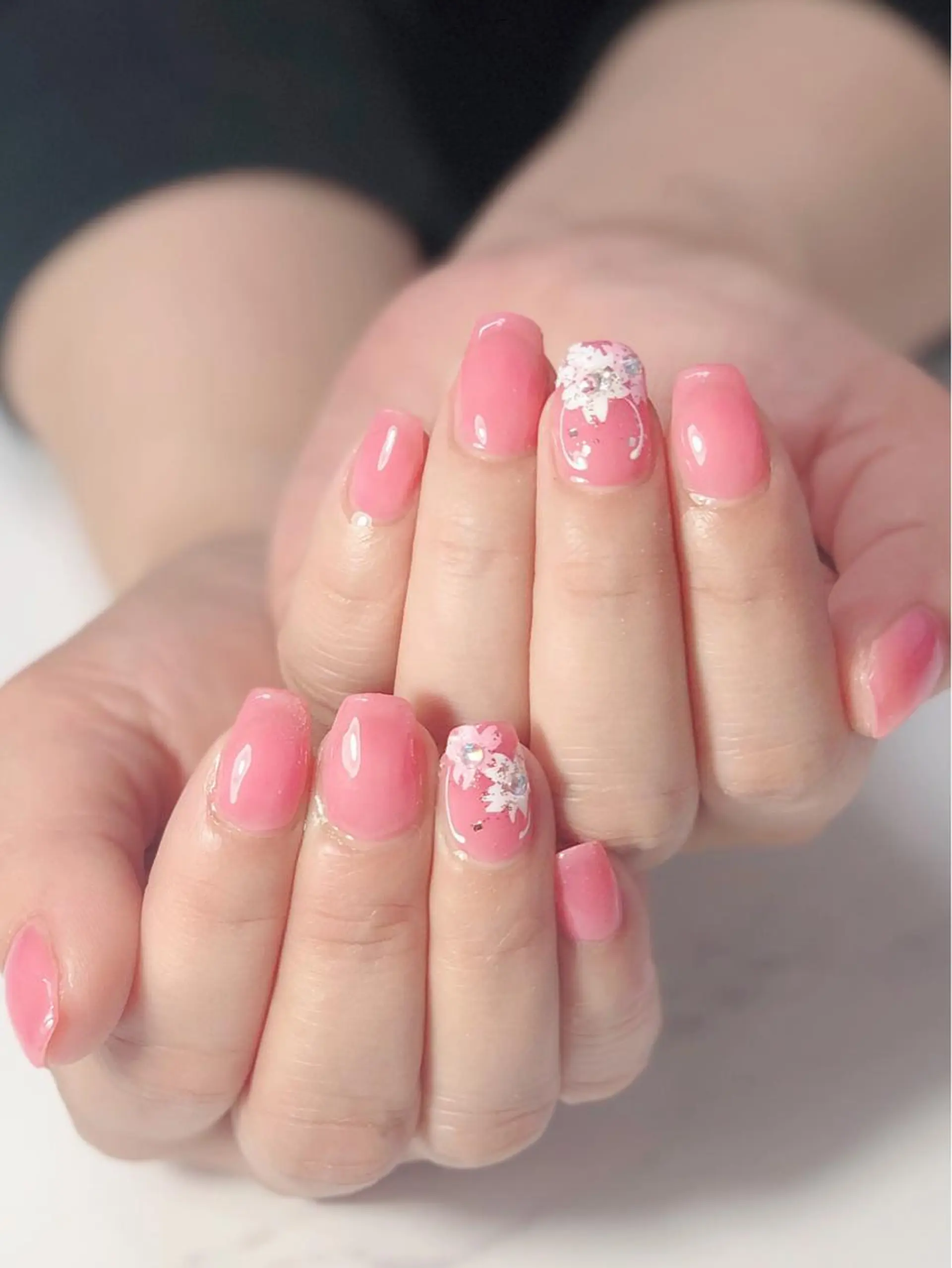 ネイル アートネイル 桜ネイル ジェルネイル オフィスネイル ワンカラーネイル 辻野 和枝のネイルデザイン