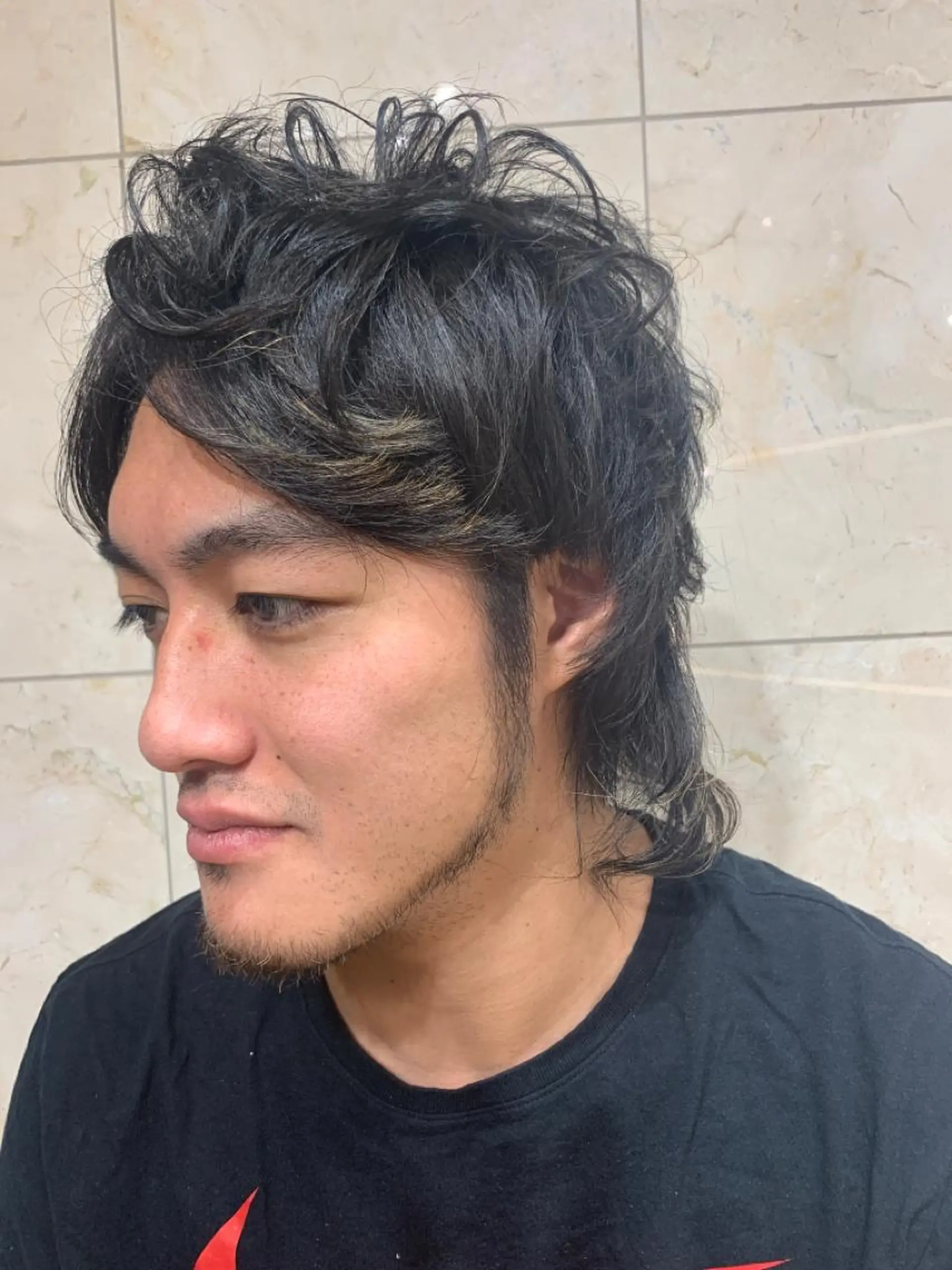 セミロング メンズ メンズパーマ メンズウルフカット セミロングパーマ ウルフカット 清水　仰士 ROW町田のヘアスタイル