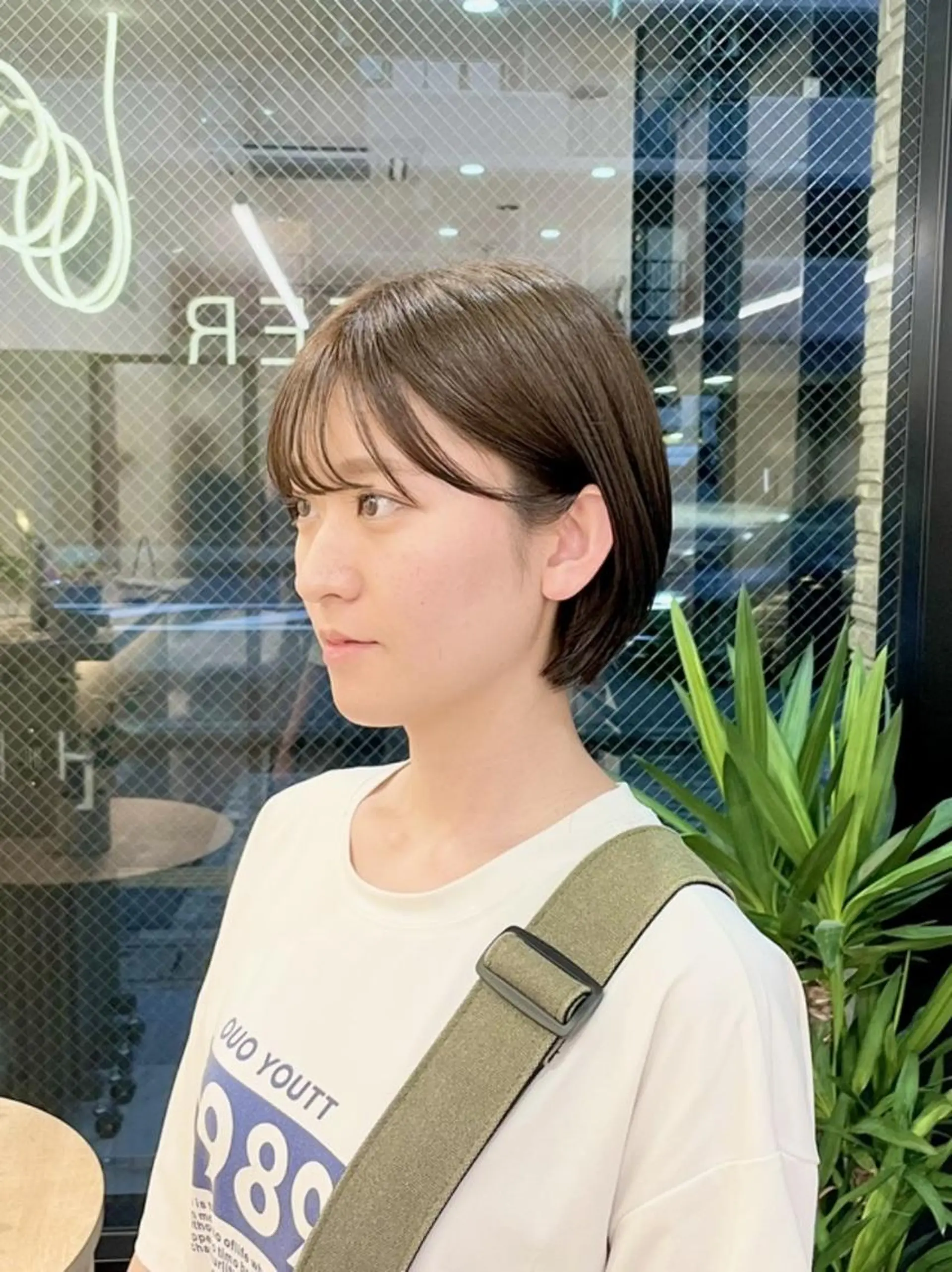 ショート カラー ショートボブ 丸みショート オリーブカラー ボブ ショートヘア Saki サキのヘアスタイル