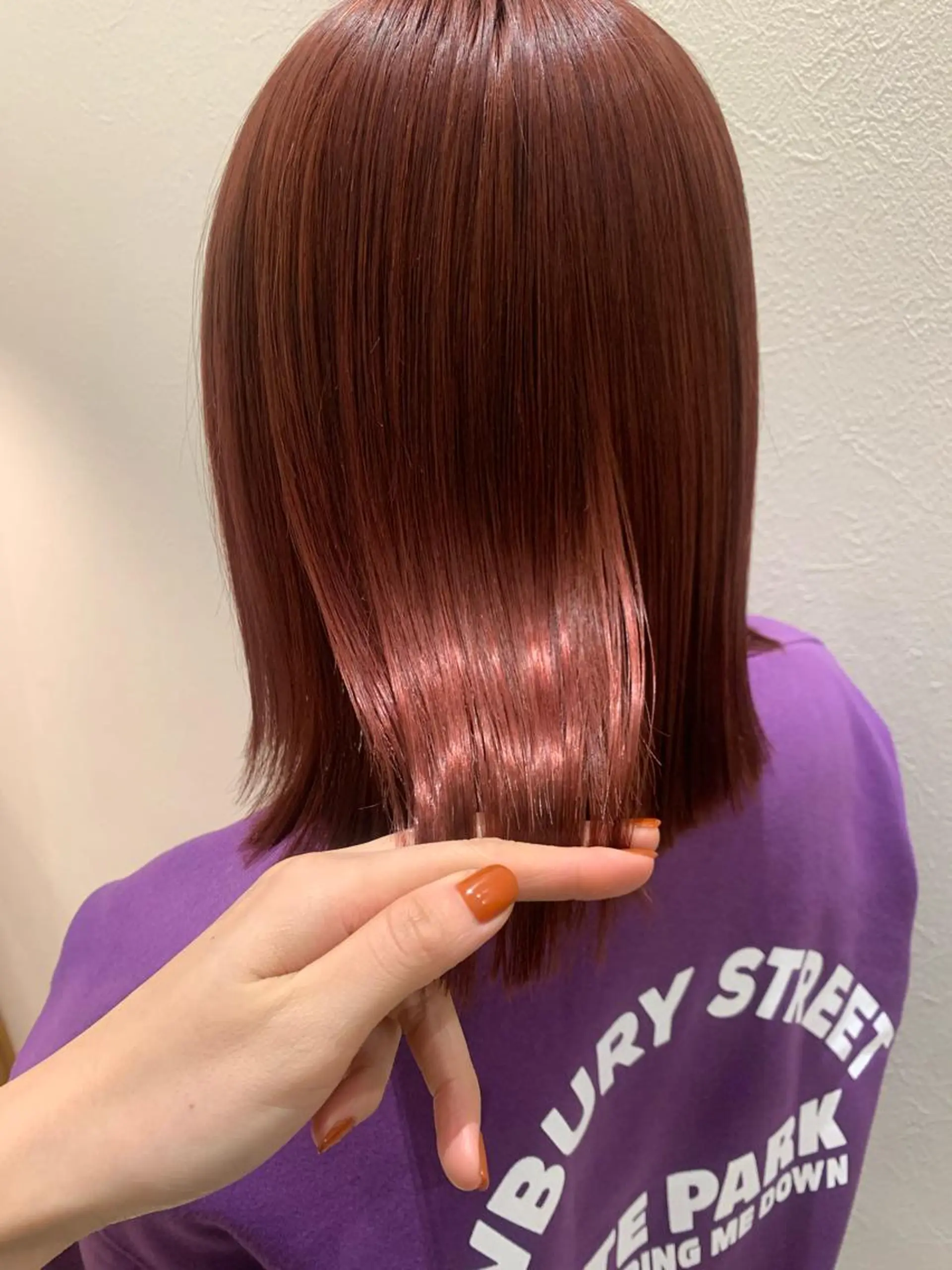 ミディアム カラー ブリーチ レッドカラー カット ヘアカラー トリートメント hub hair レイヤー/透明感のヘアスタイル