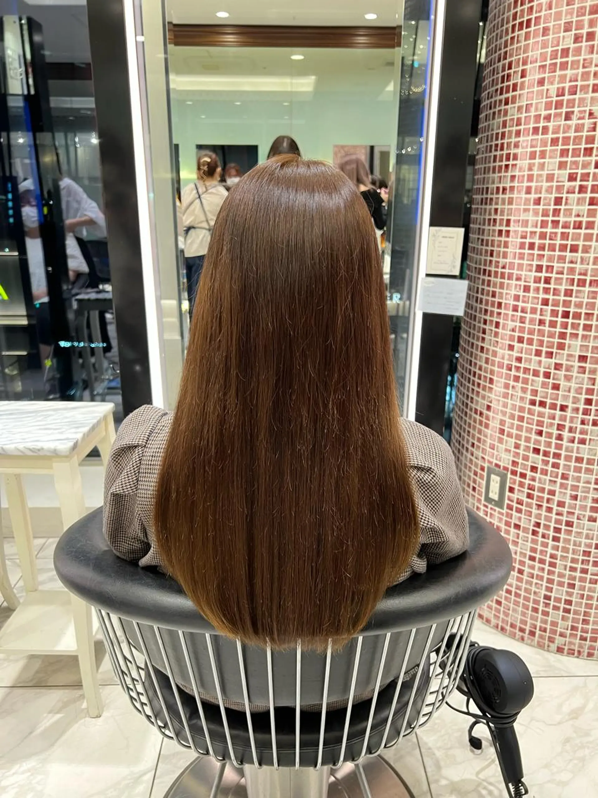 ロング ヘアカラー トリートメント ミディアムパーマ♡ 篠谷 悠衣のヘアスタイル