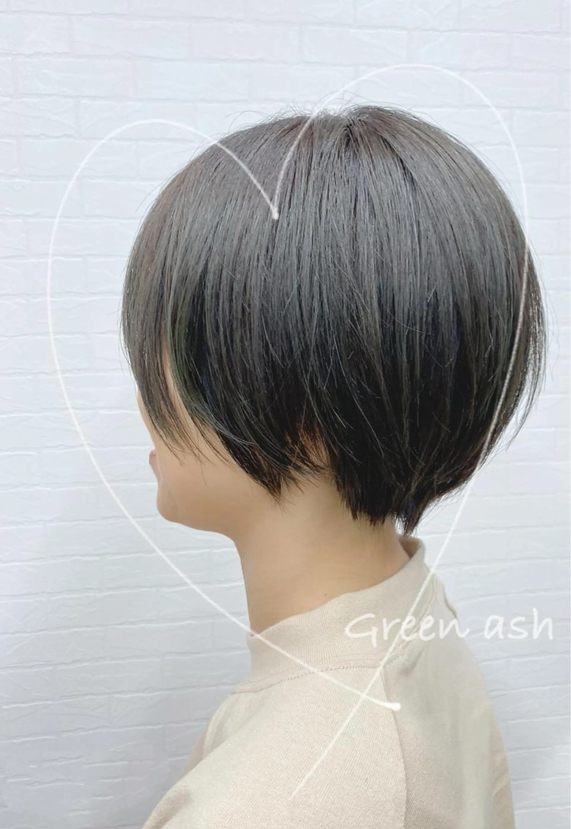 ショート カラー アッシュ 黒髪 GRANLUSSO 〜グランルッソ駅前店所属・木口 嘉美のヘアスタイル
