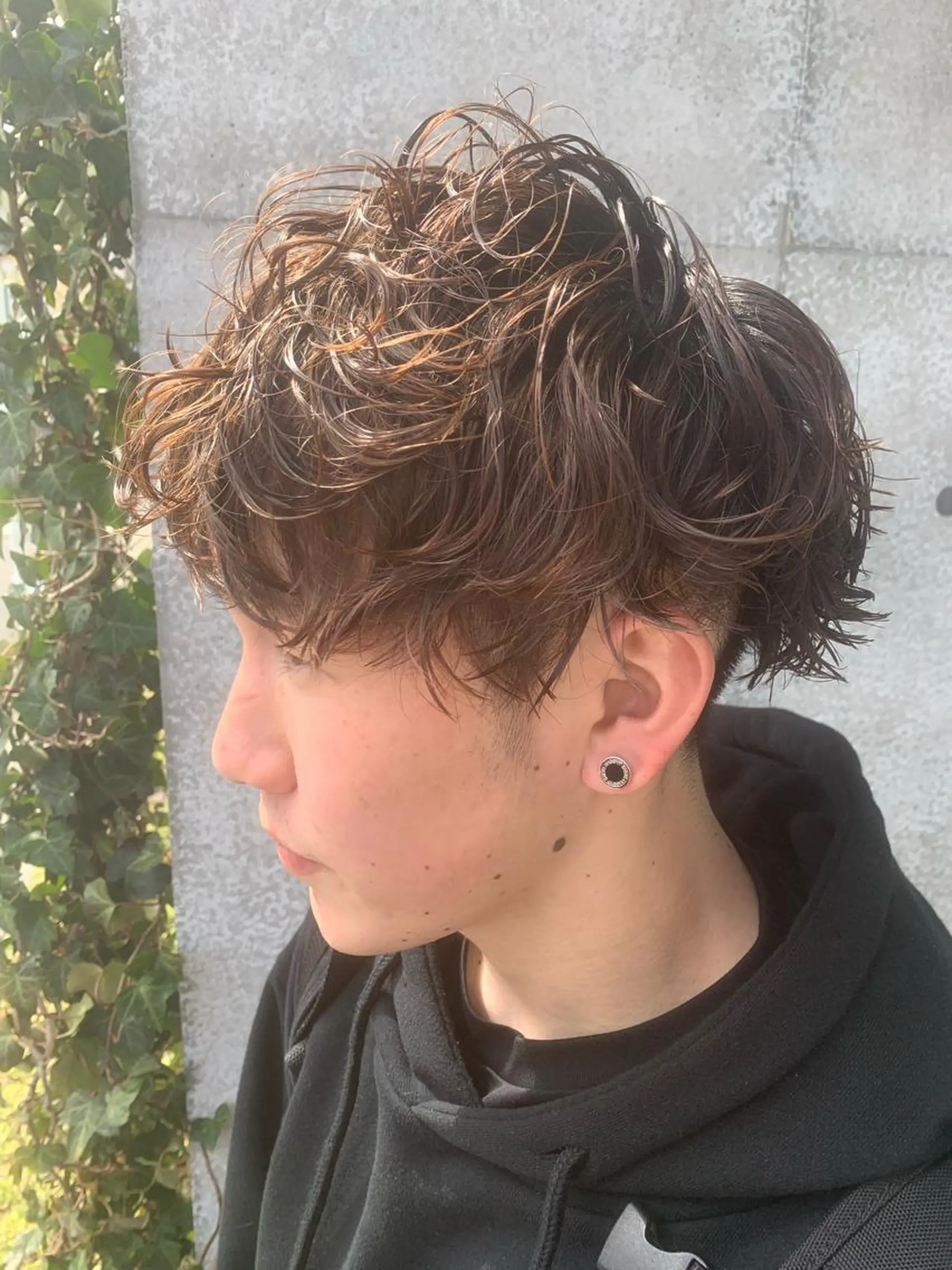 ショート カラー パーマ メンズ メンズパーマフェード シモジタカヒロのヘアスタイル