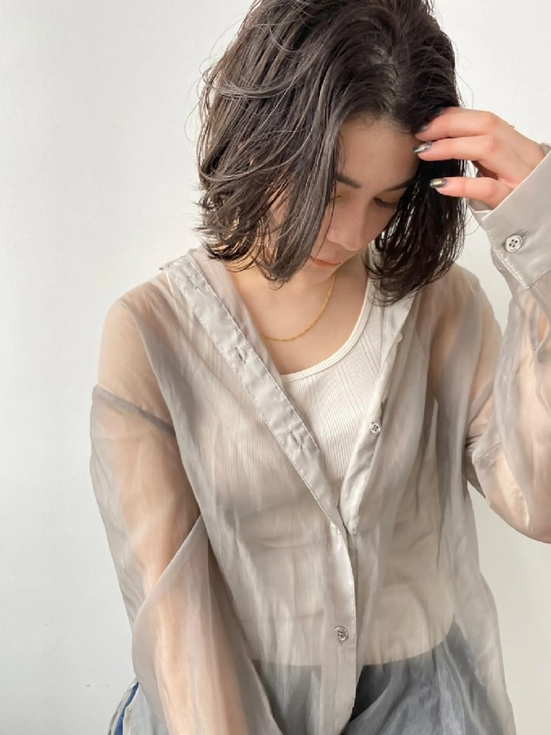ミディアム パーマ ミディアムパーマ ﾒﾝｽﾞ＆ｼｮｰﾄ LEA山村真史のヘアスタイル