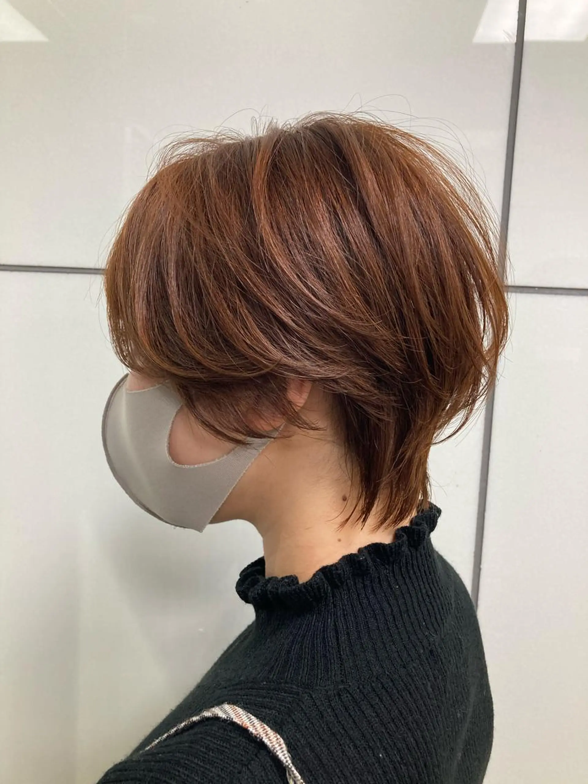 ショート カラー ブラウンカラー オレンジ オレンジブラウン ショートヘア カット ヘアカラー トリートメント 髪質改善/痛ませ ないカラー/西村航大のヘアスタイル