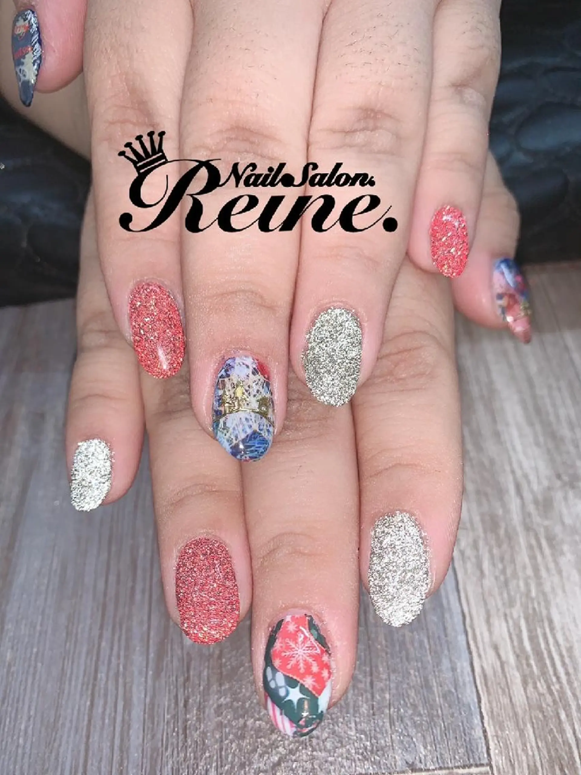 ネイル フラッシュネイル 冬ネイル クリスマス Nailsalon Reine所属・玉栄 伶奈のネイルデザイン