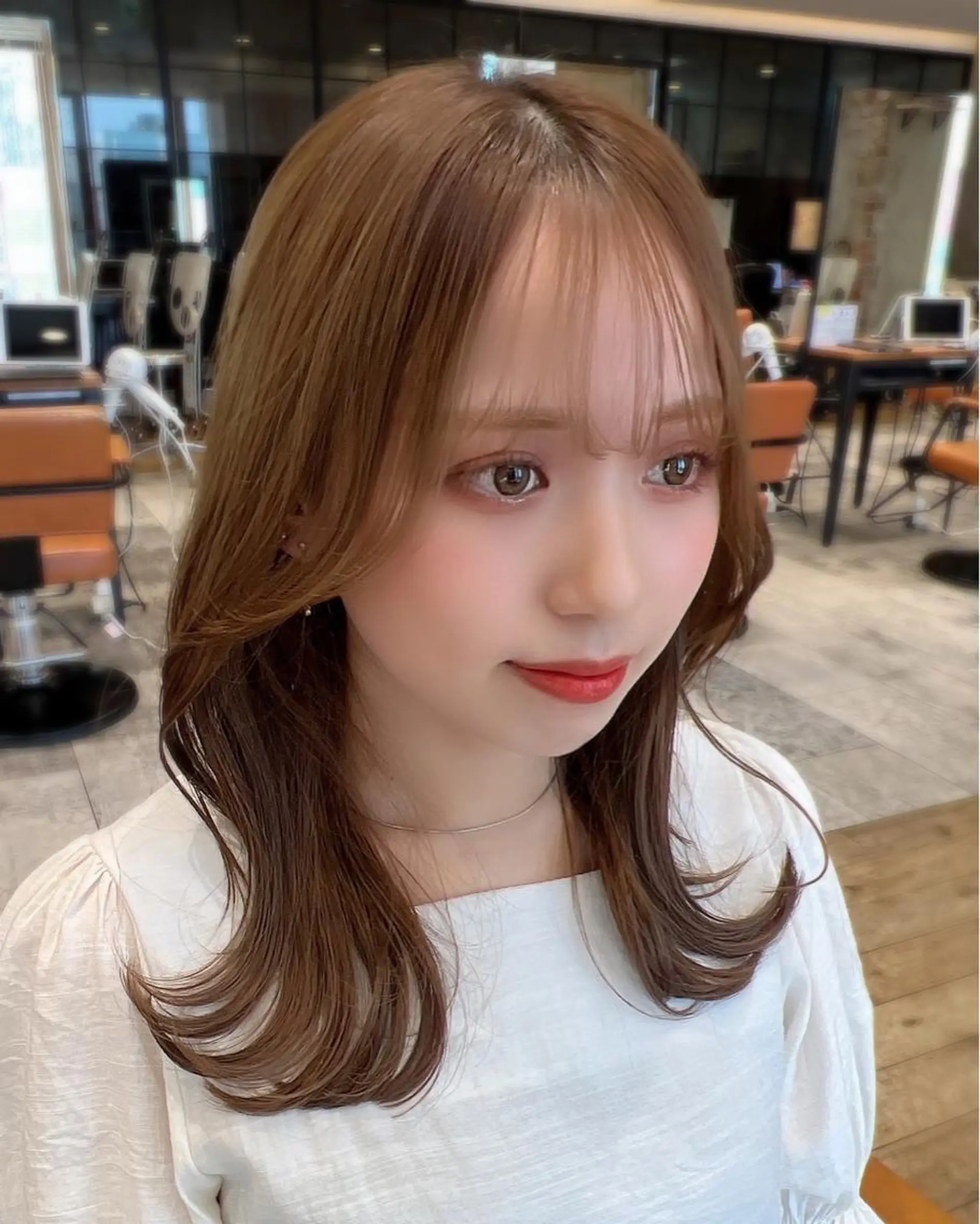 セミロング くびれヘア 髪質改善 縮毛矯正 カット ヘアカラー トリートメント 🧡くびれヘア/前髪 顔周り🧡久原結衣のヘアスタイル
