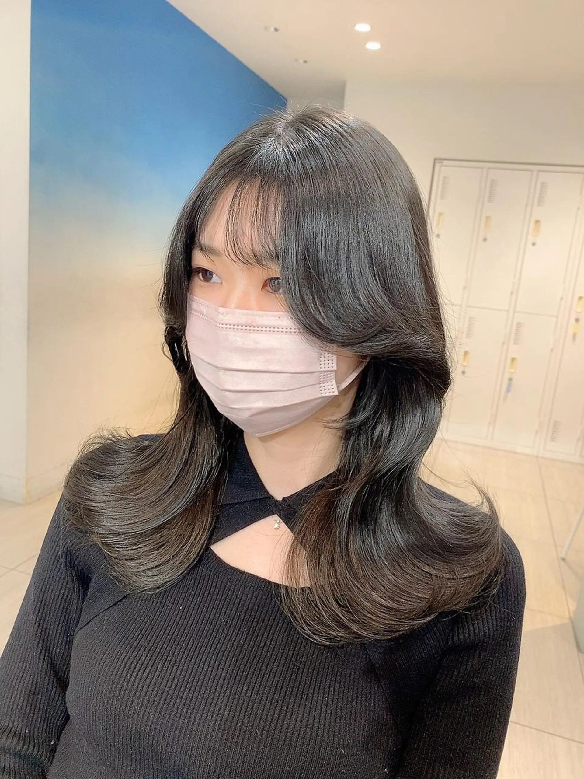 セミロング カラー 髪質改善 韓国風ヘア レイヤーカット ヘアカラー トリートメント 韓国風レイヤーカット 💎髪質改善"yuiのヘアスタイル