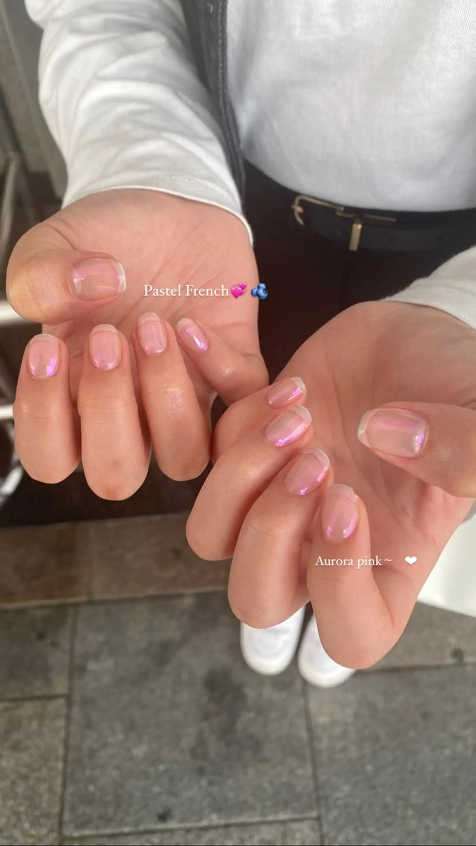 ネイル オーロラネイル フレンチネイル PLATINUM   DOLL【プラチナムドール】所属・ひろこ eyelist🎀のマツエク・マツパデザイン
