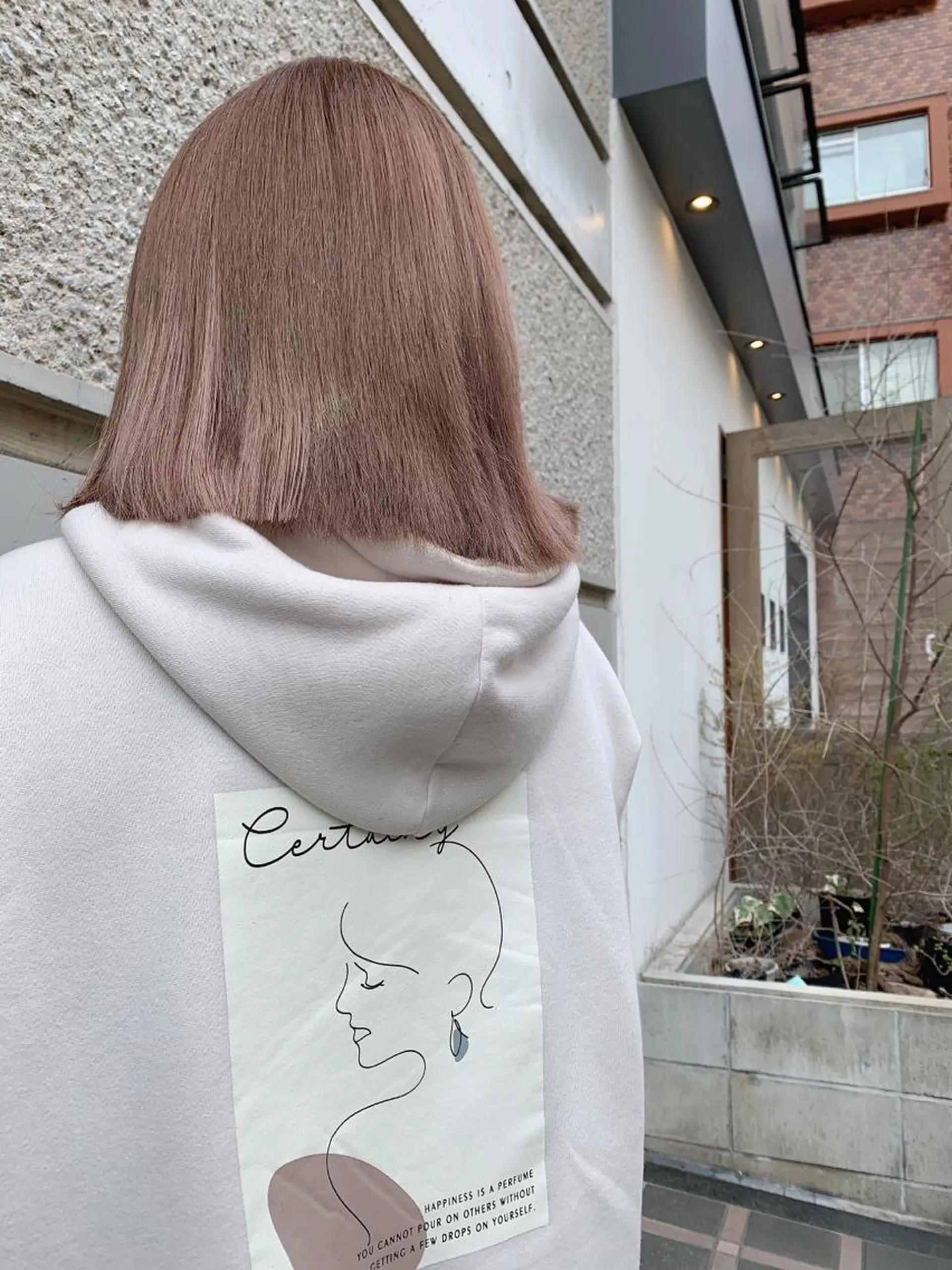 ミディアム カラー ヘアアレンジ ベージュカラー ブリーチ ピンクカラー ピンクベージュ エクステ 髪質改善&Spa fee by carrefour 大橋店[フィー・バイ・カルフール大橋]所属・stylist Yukieのヘアスタイル