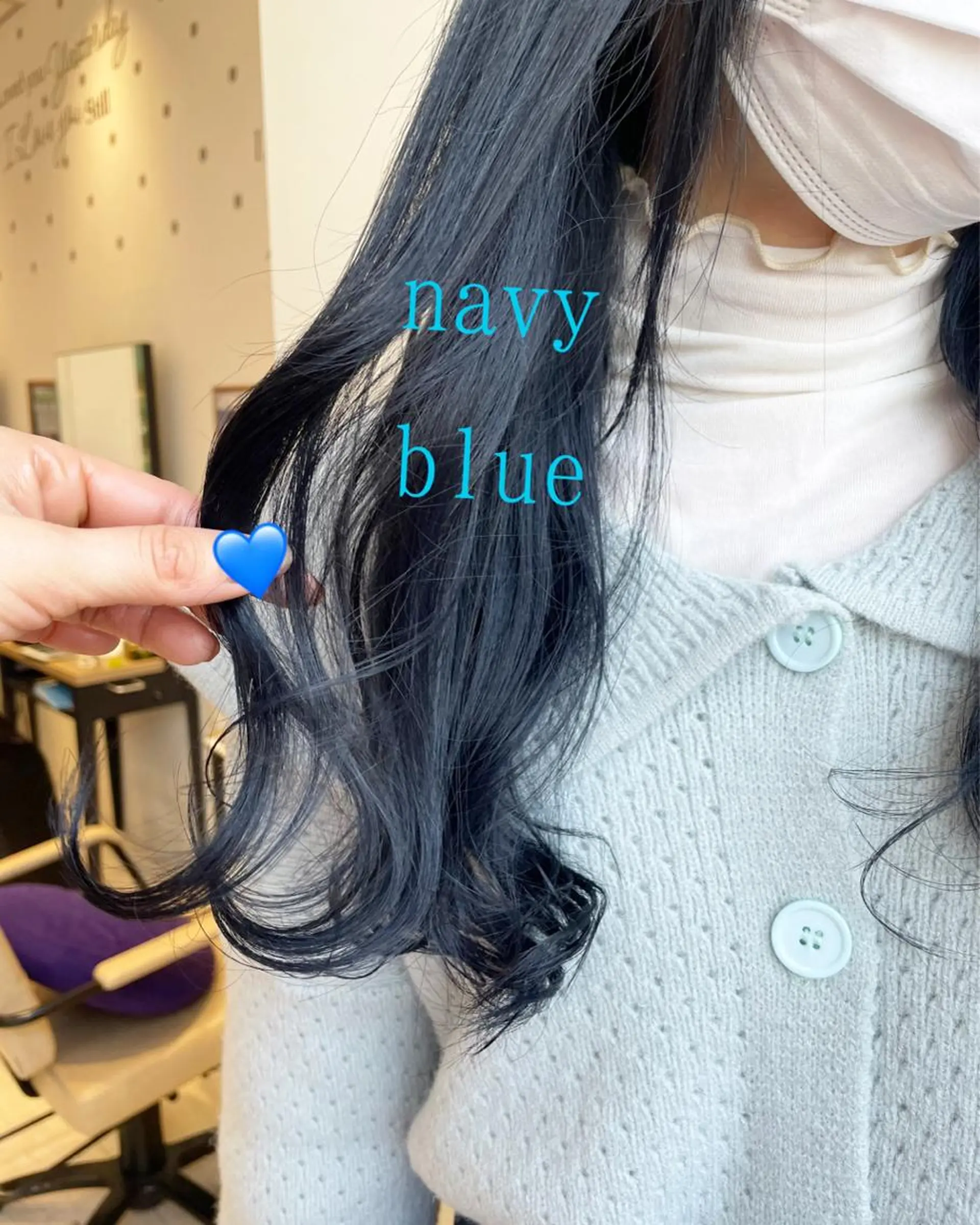 ミディアム カラー ブルーカラー ネイビーカラー EMANON新宿東口所属・新宿駅近♡ ♡個室♡三都季🌜のヘアスタイル