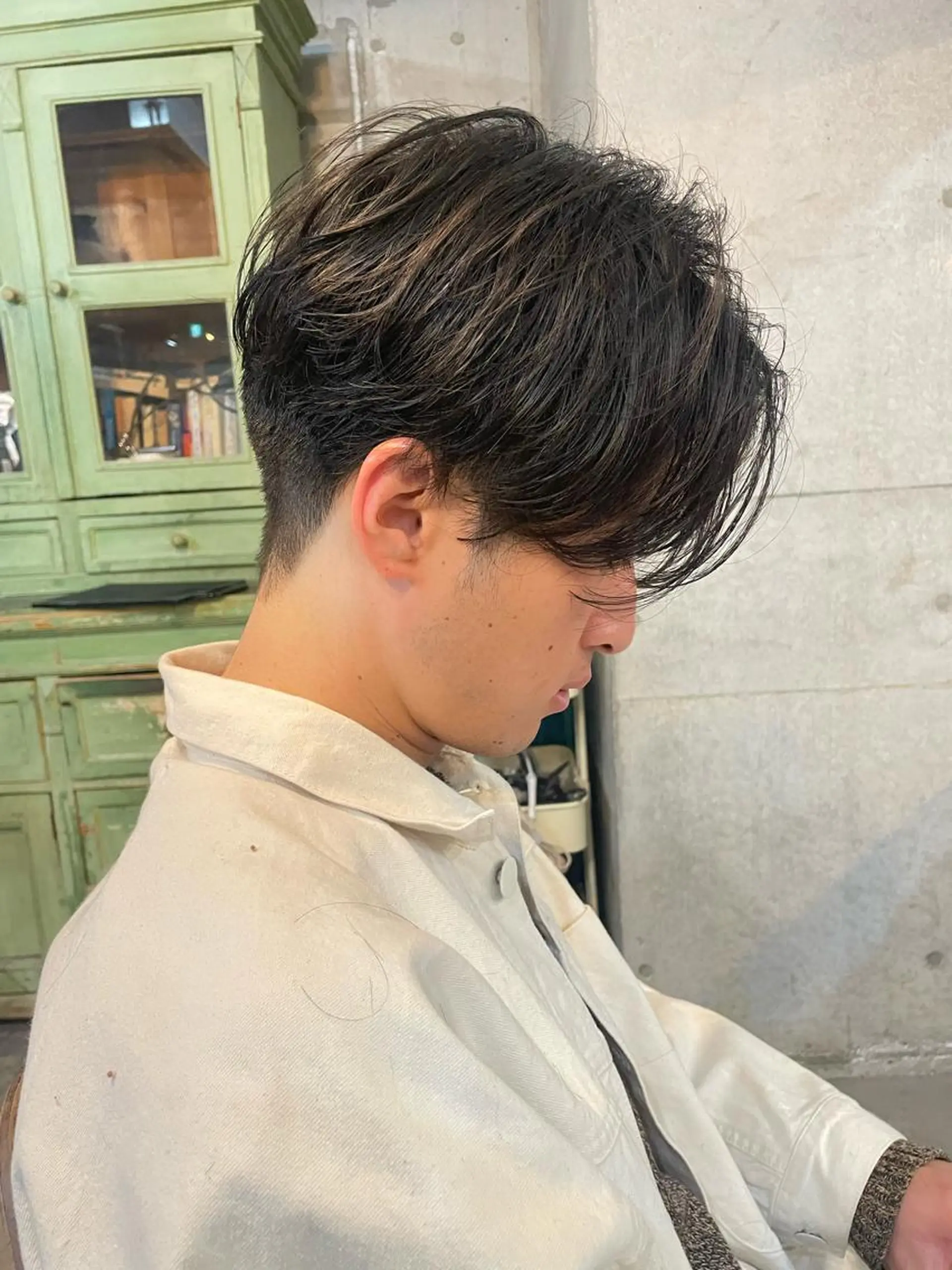 ミディアム メンズ カット トリートメント 南堀江🌿パーマ Tetsu【テツ】のヘアスタイル