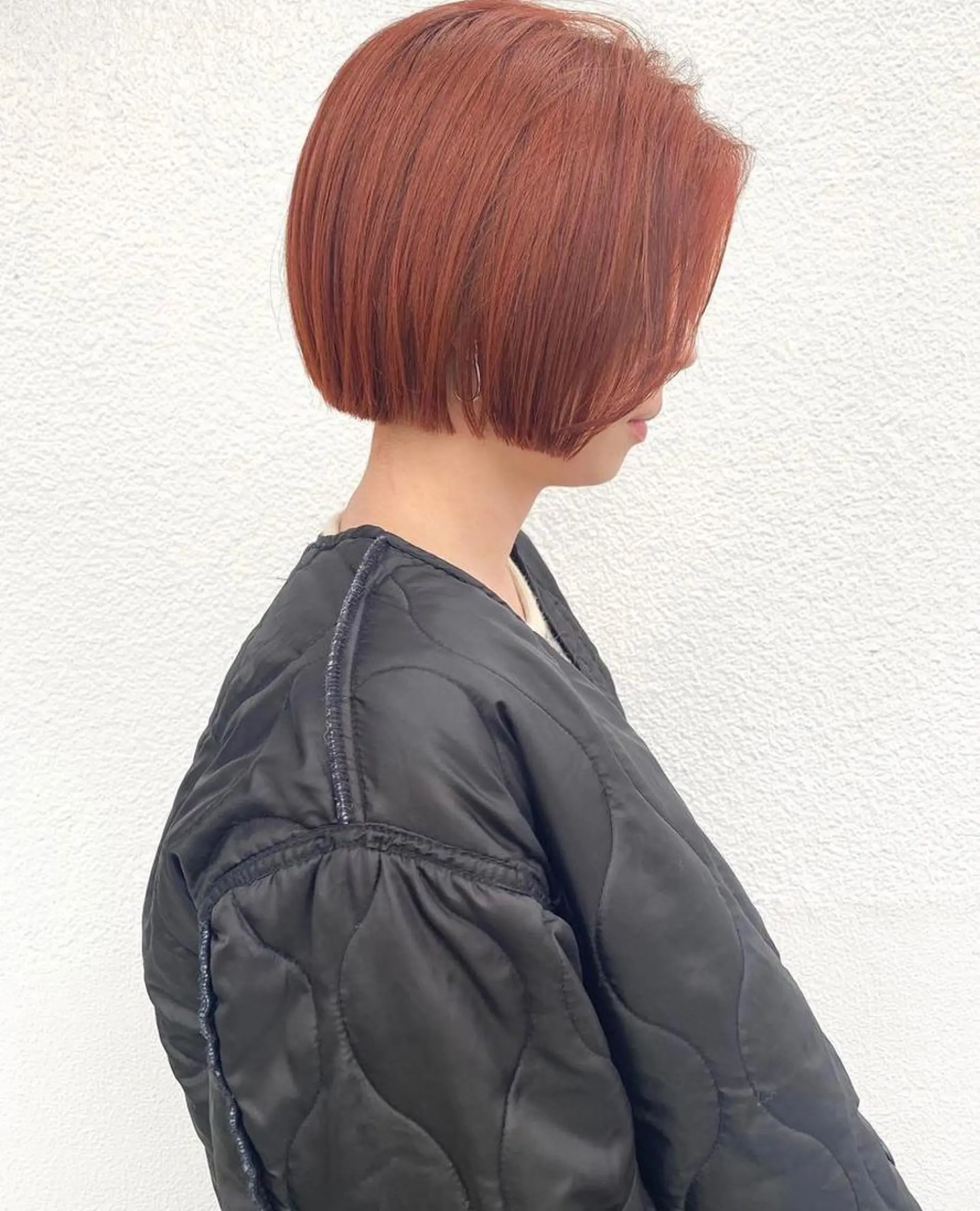 ショート カラー オレンジ ボブ 藤井 貴美子のヘアスタイル