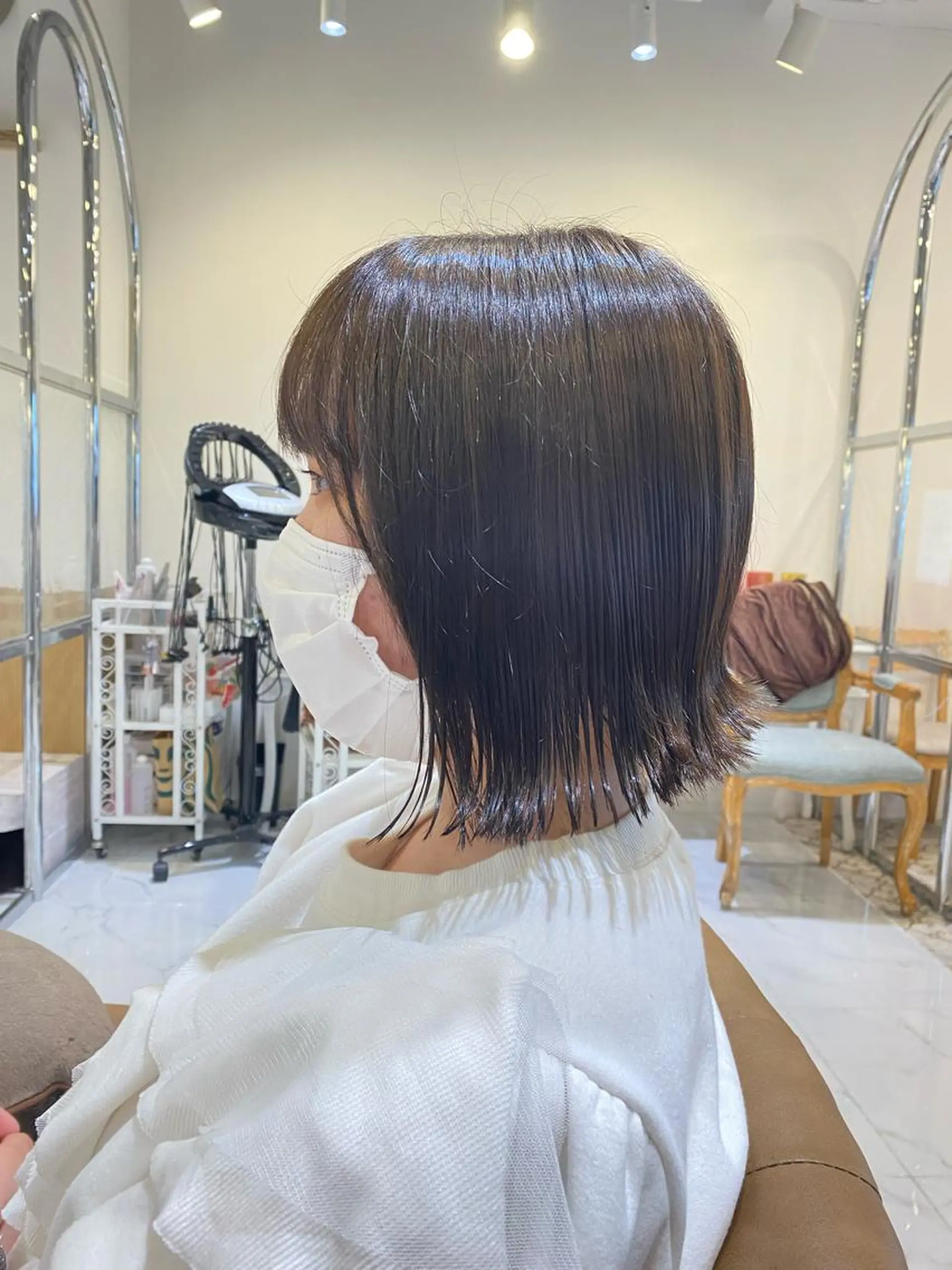 ショート カラー ボブ カット ヘアカラー トリートメント 坂井 茅聖のヘアスタイル