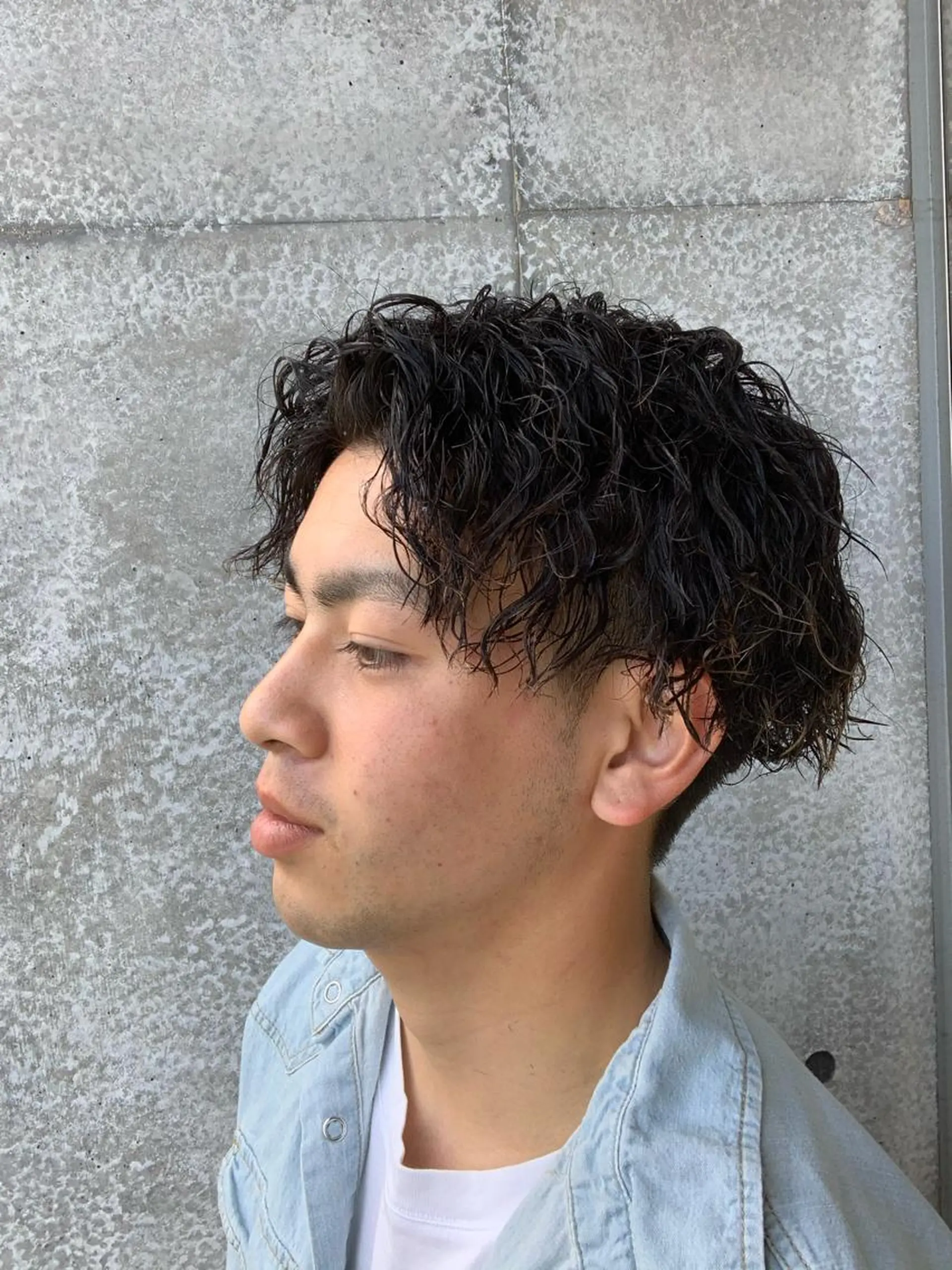 ショート パーマ メンズ メンズパーマフェード シモジタカヒロのヘアスタイル