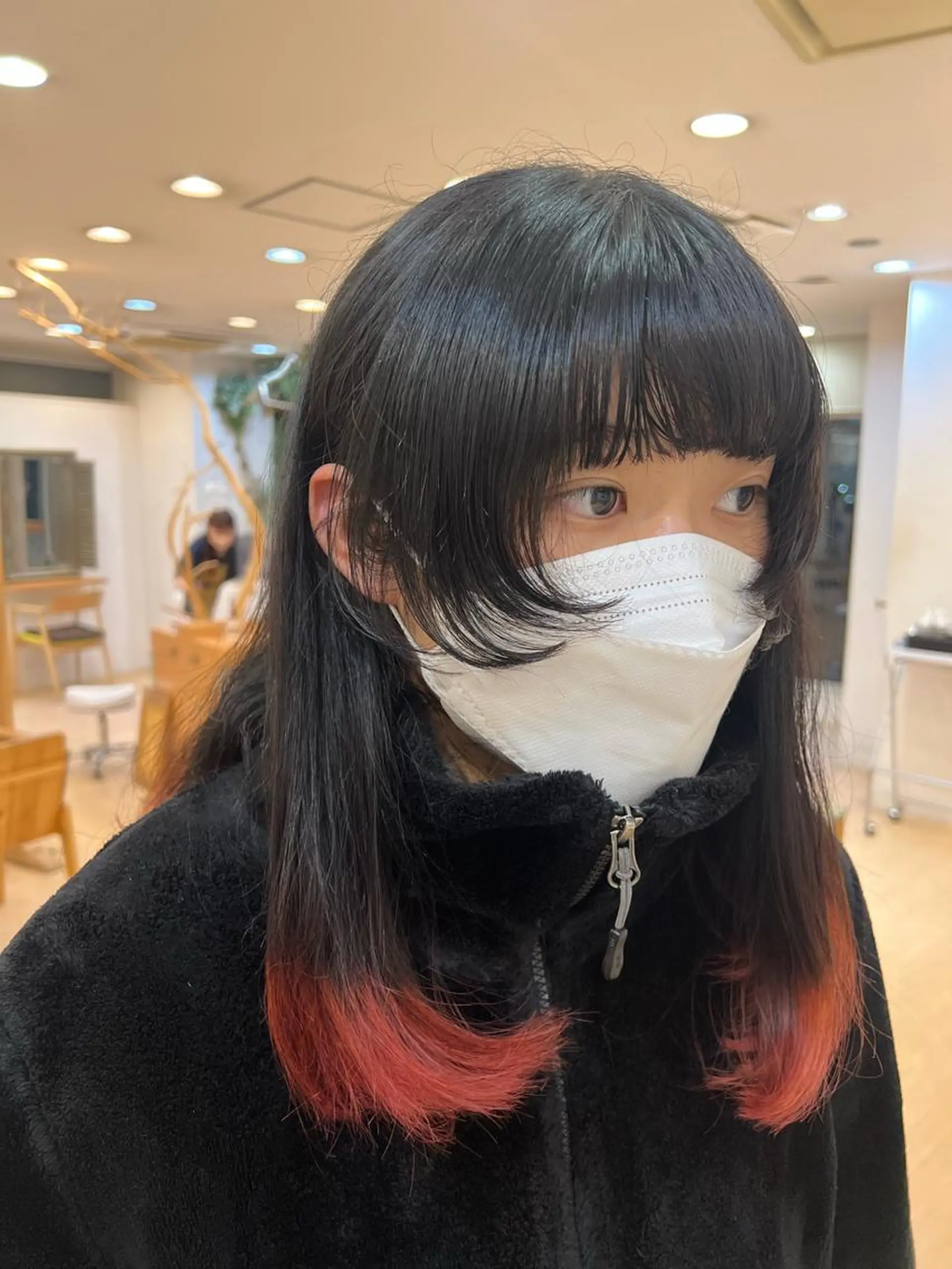 ミディアム カラー ピンクカラー 顔周りカット レイヤーカット ウルフカット カット ヘアカラー 🌞陽向/ダウン/ メンズ/韓国🌞のヘアスタイル