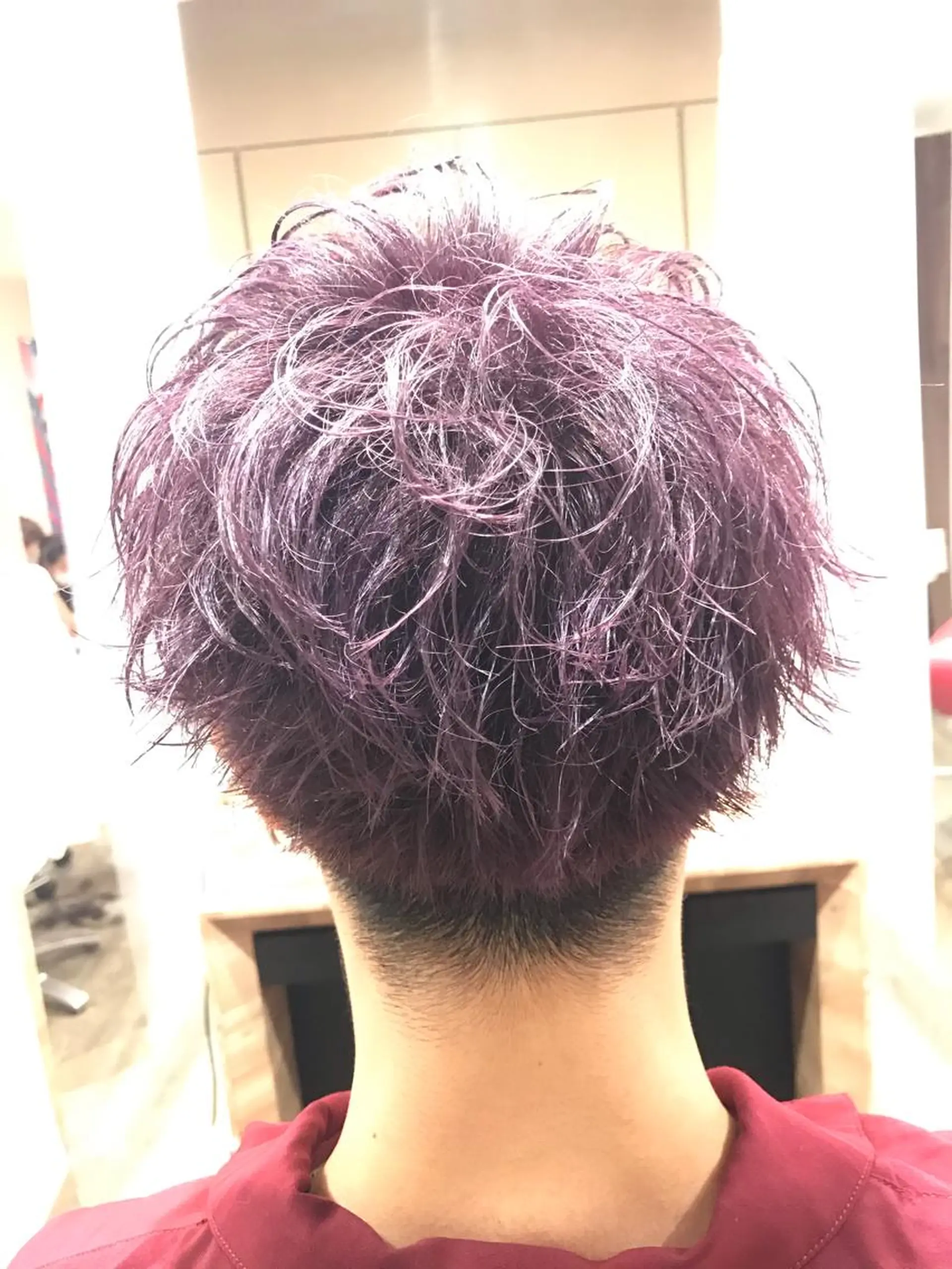 ショート カラー メンズ マッシュ パープルカラー 12月限定クーポン 💕大量更新ブリーチのヘアスタイル