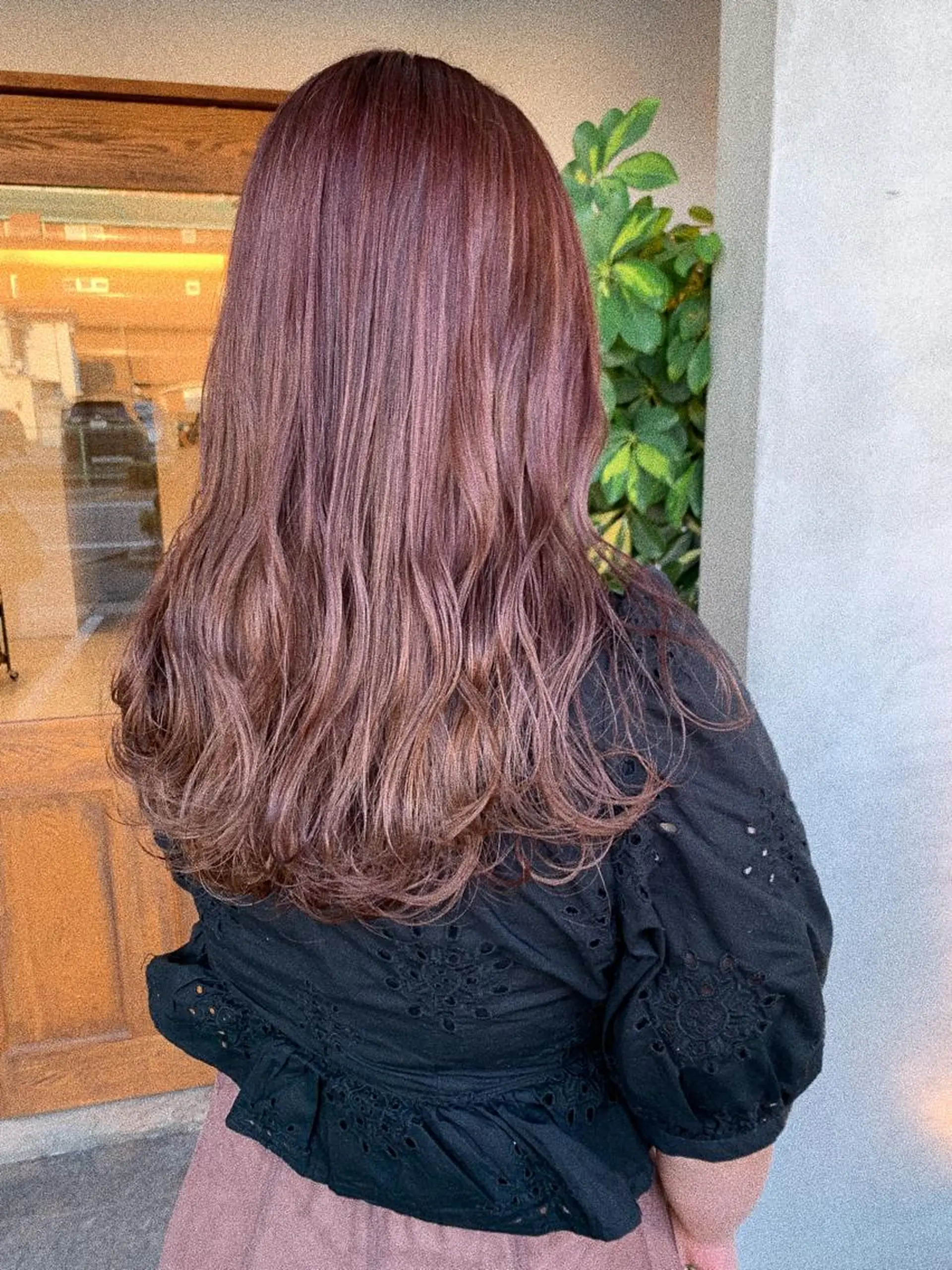 ロング カラー ピンクカラー 船津 佳奈美のヘアスタイル