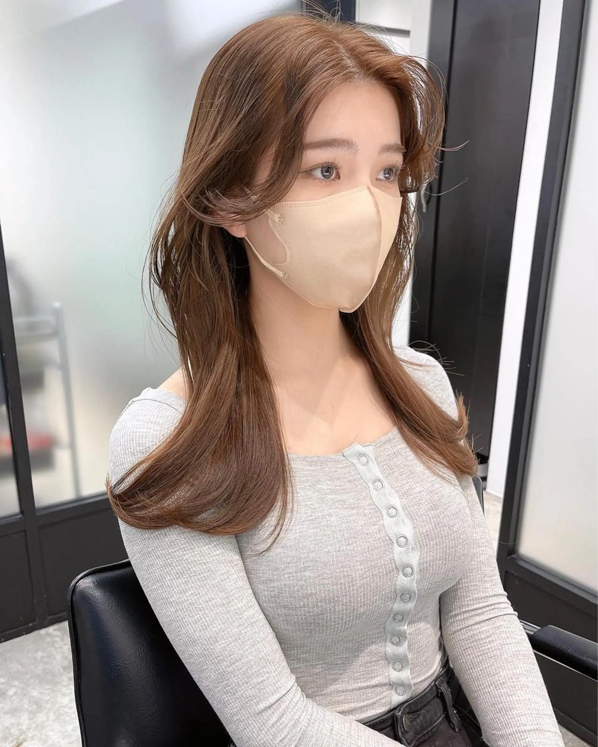ロング カット ヘアカラー トリートメント 韓国レイヤーカット 髪質改善▫️水野有真のヘアスタイル