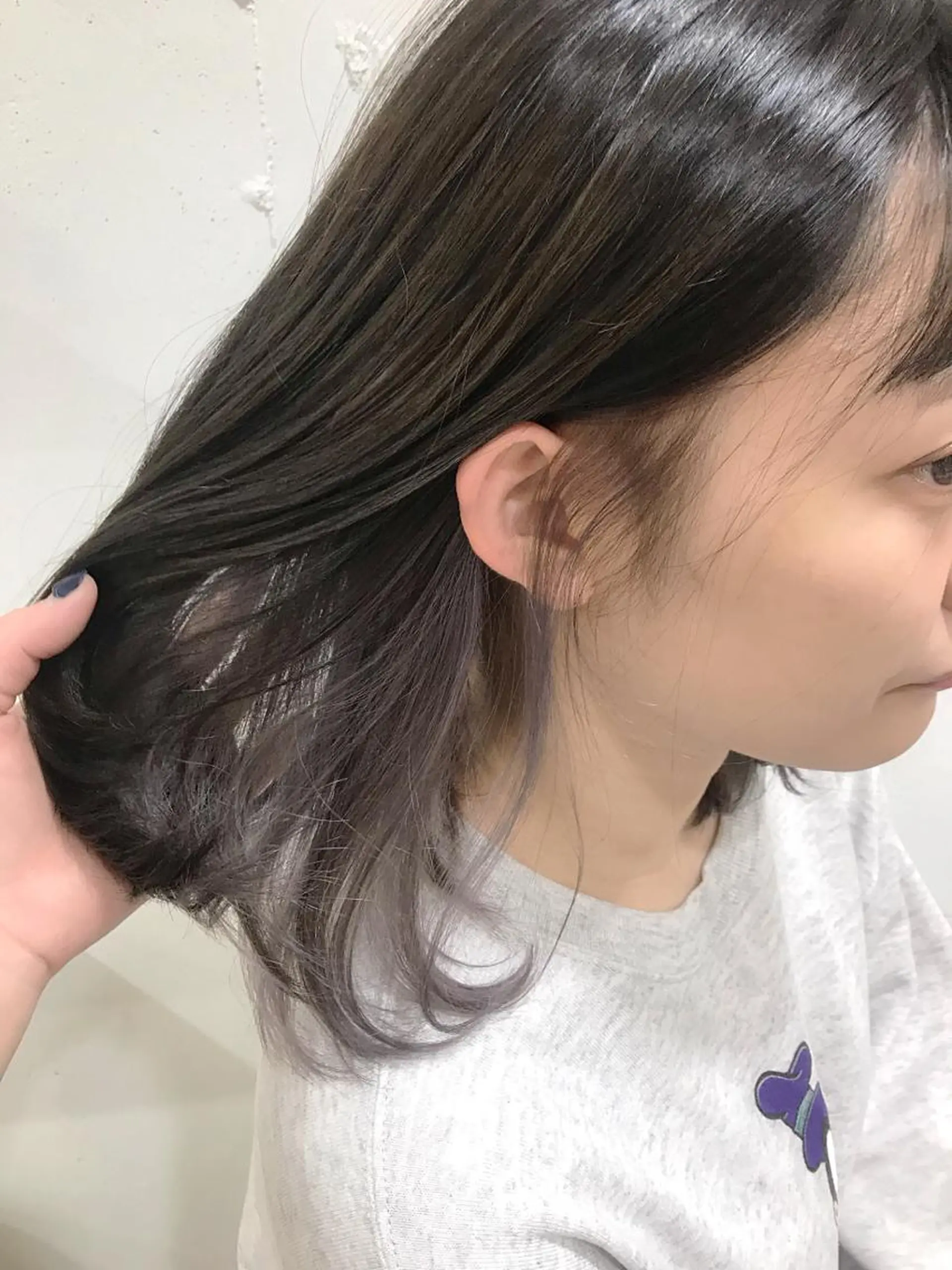 セミロング カラー ブリーチ ラベンダーカラー ヘアカラー トリートメント 🍑艶髪✖️暖色系 ✨momoka🍑のヘアスタイル