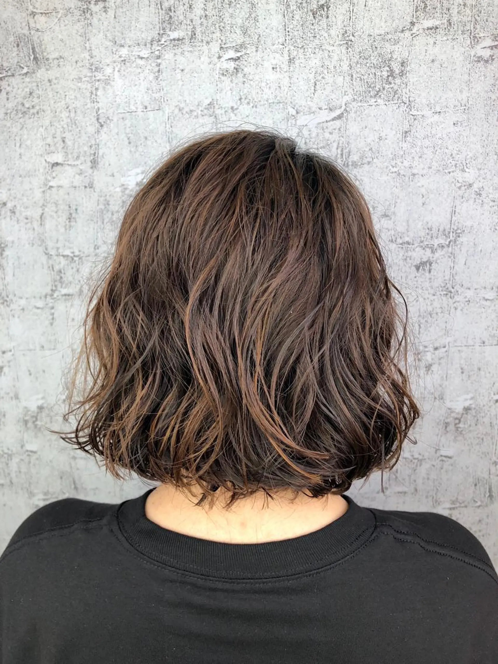 ミディアム パーマ ミディアムパーマ 透明感カラー✨ツヤ髪 廣畑昌志のヘアスタイル