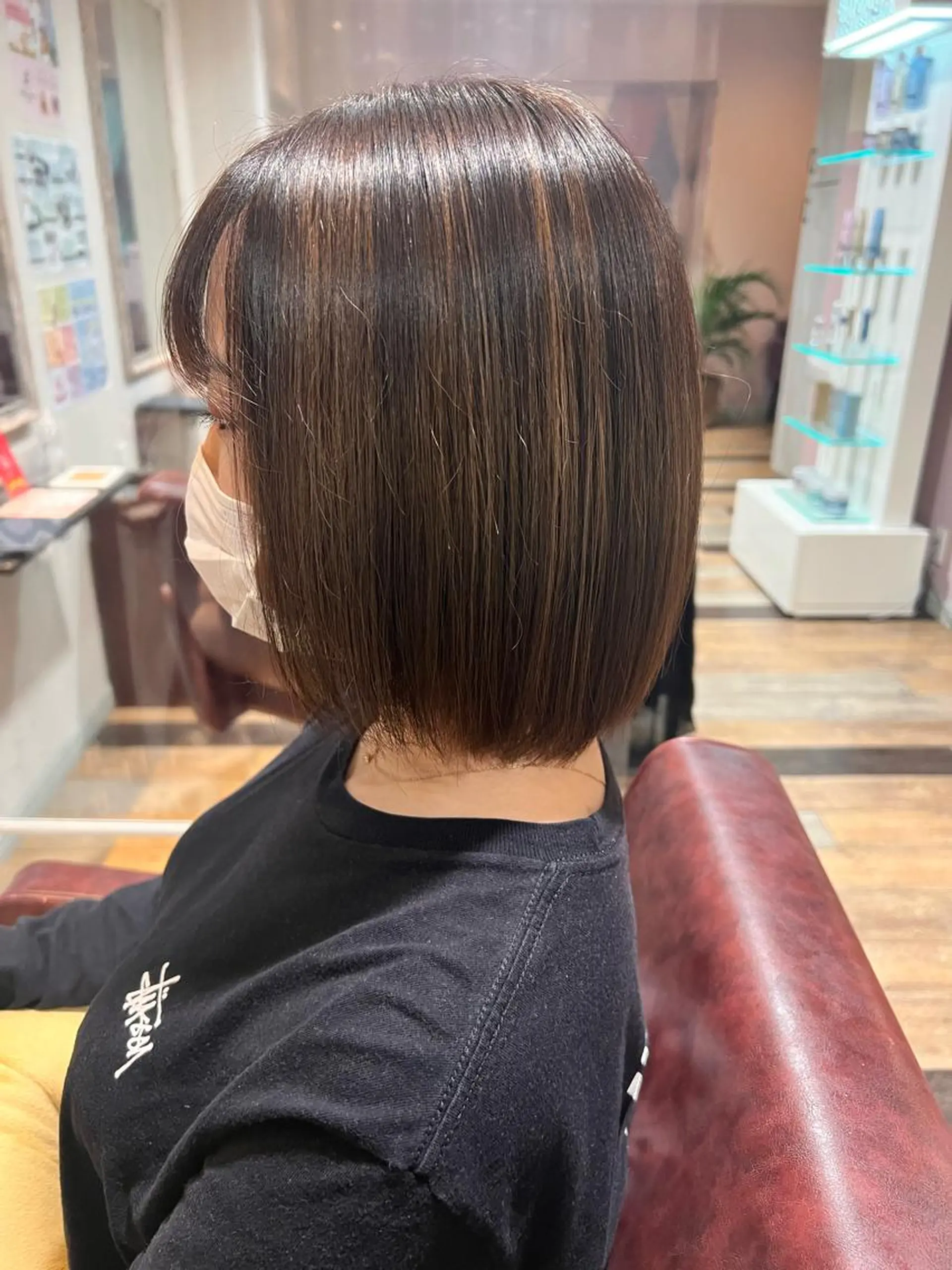 ミディアム カラー れいな🌼 ボブ･艶カラー🌼のヘアスタイル
