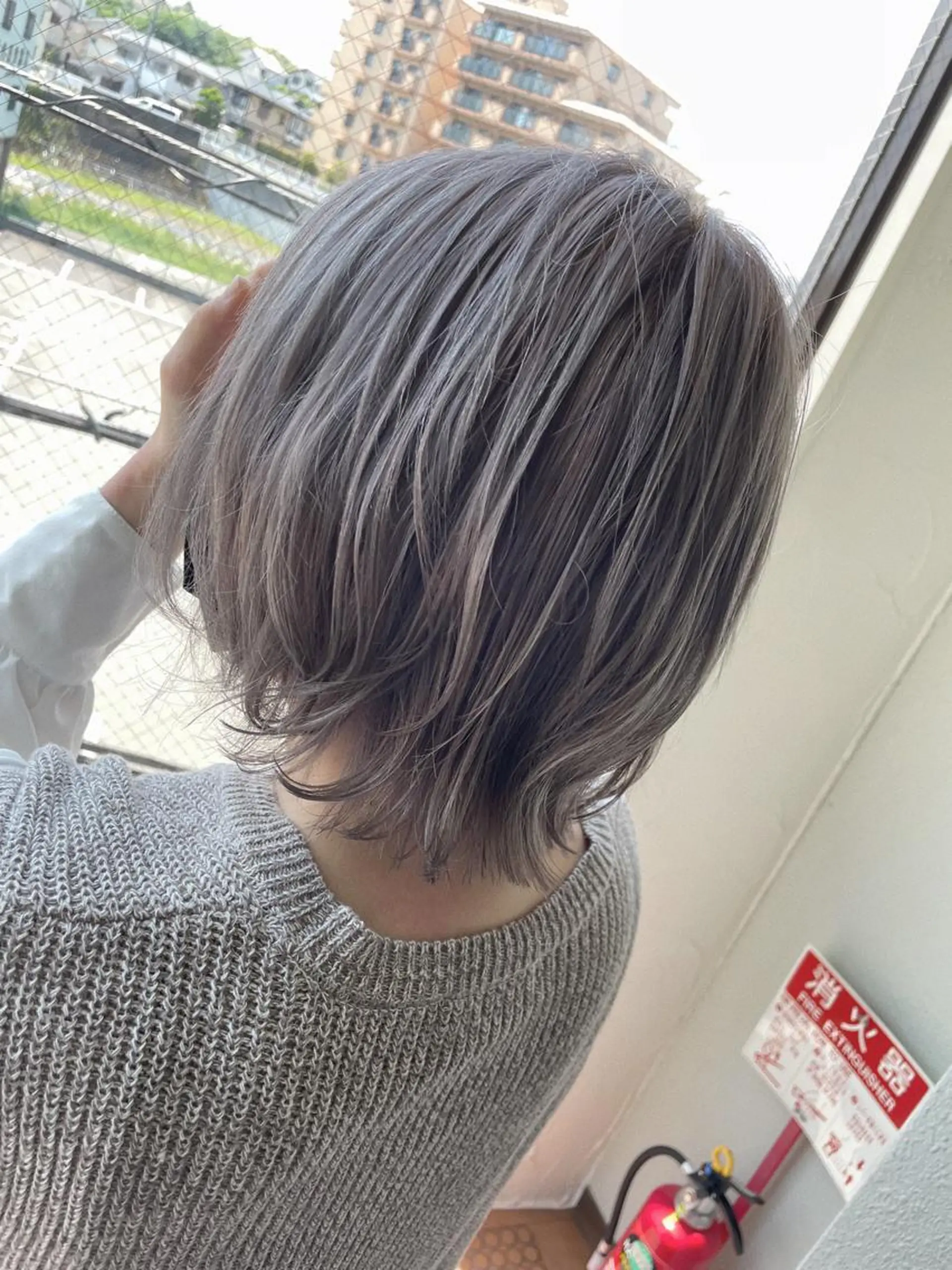 カラー ピンクカラー シルバー ヘアカラー Chere rosso所属・✨頭身浴無料 -chere-金剛店のヘアスタイル