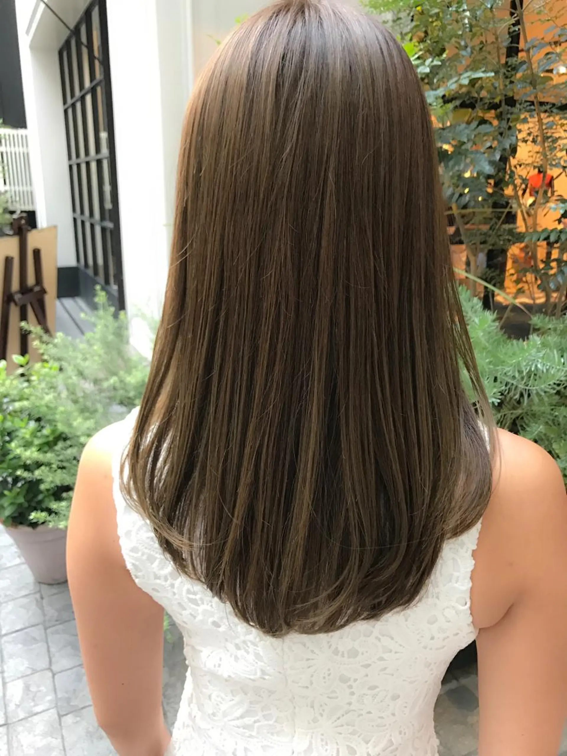 ロング アッシュ 縮毛矯正 トリートメント LOMA🇰🇷 銀座クボタのヘアスタイル