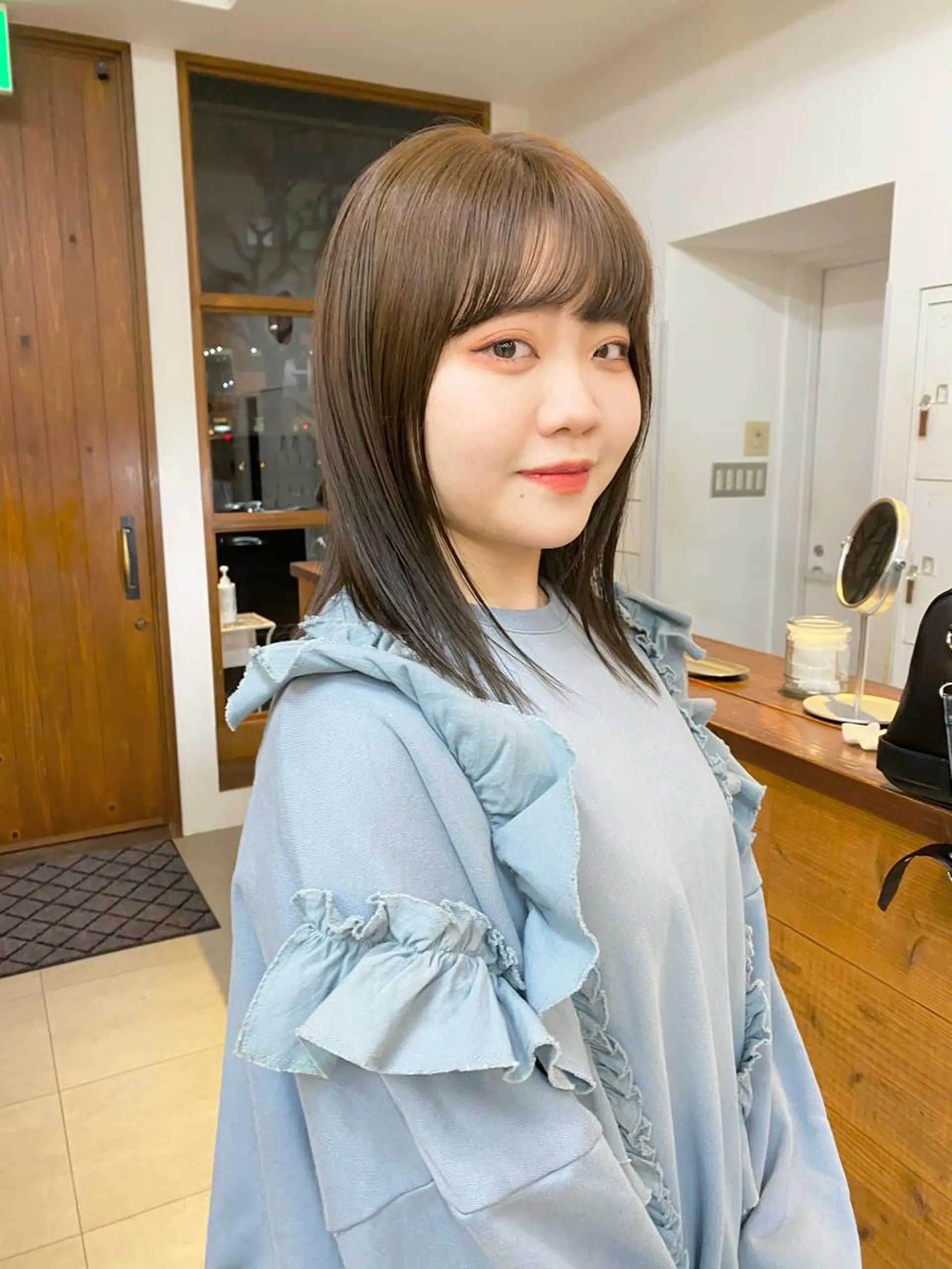 ミディアム カラー クロスパーマ× 透明感カラー✂︎のヘアスタイル