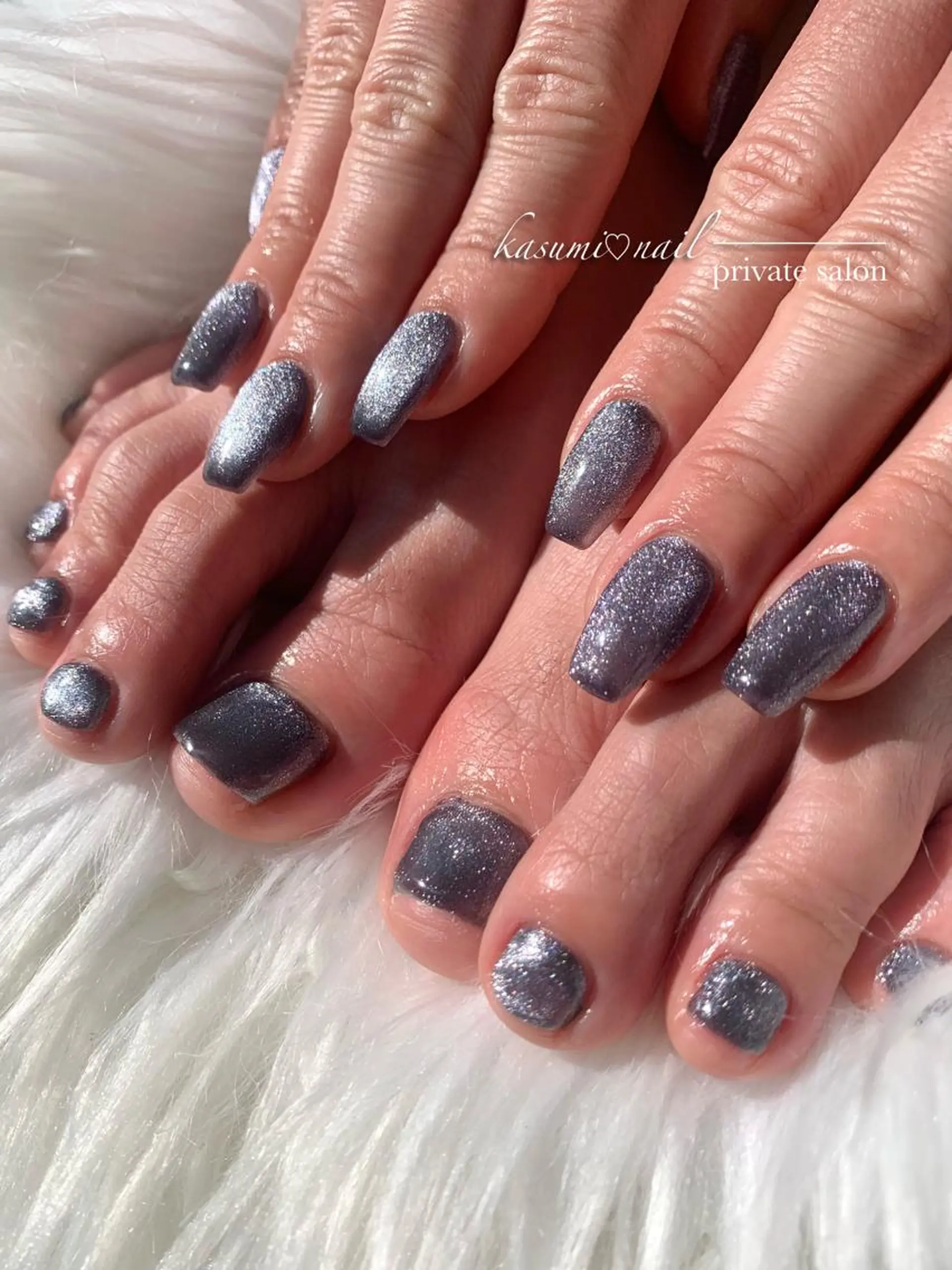 ネイル アートネイル フットネイル フレンチネイル ロングネイル マグネットネイル KASUMI♡ Nailのネイルデザイン
