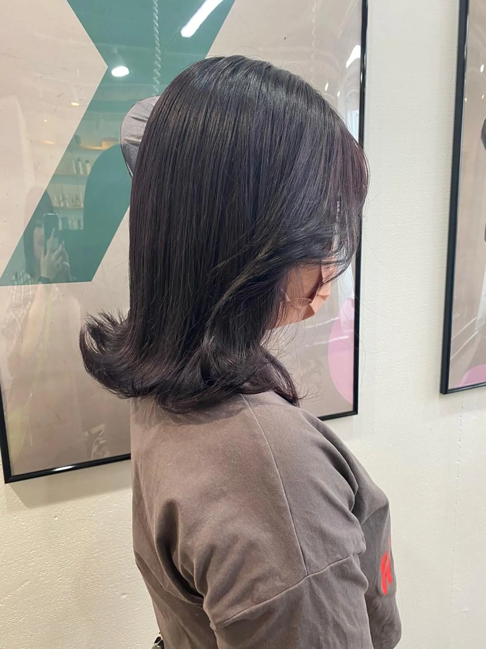 ミディアム カラー ブリーチ グレージュ ラベンダーカラー ラベンダーグレージュ ラベンダーグレー ヘアカラー 暖色カラー/天神/ ヘイマサクラのヘアスタイル