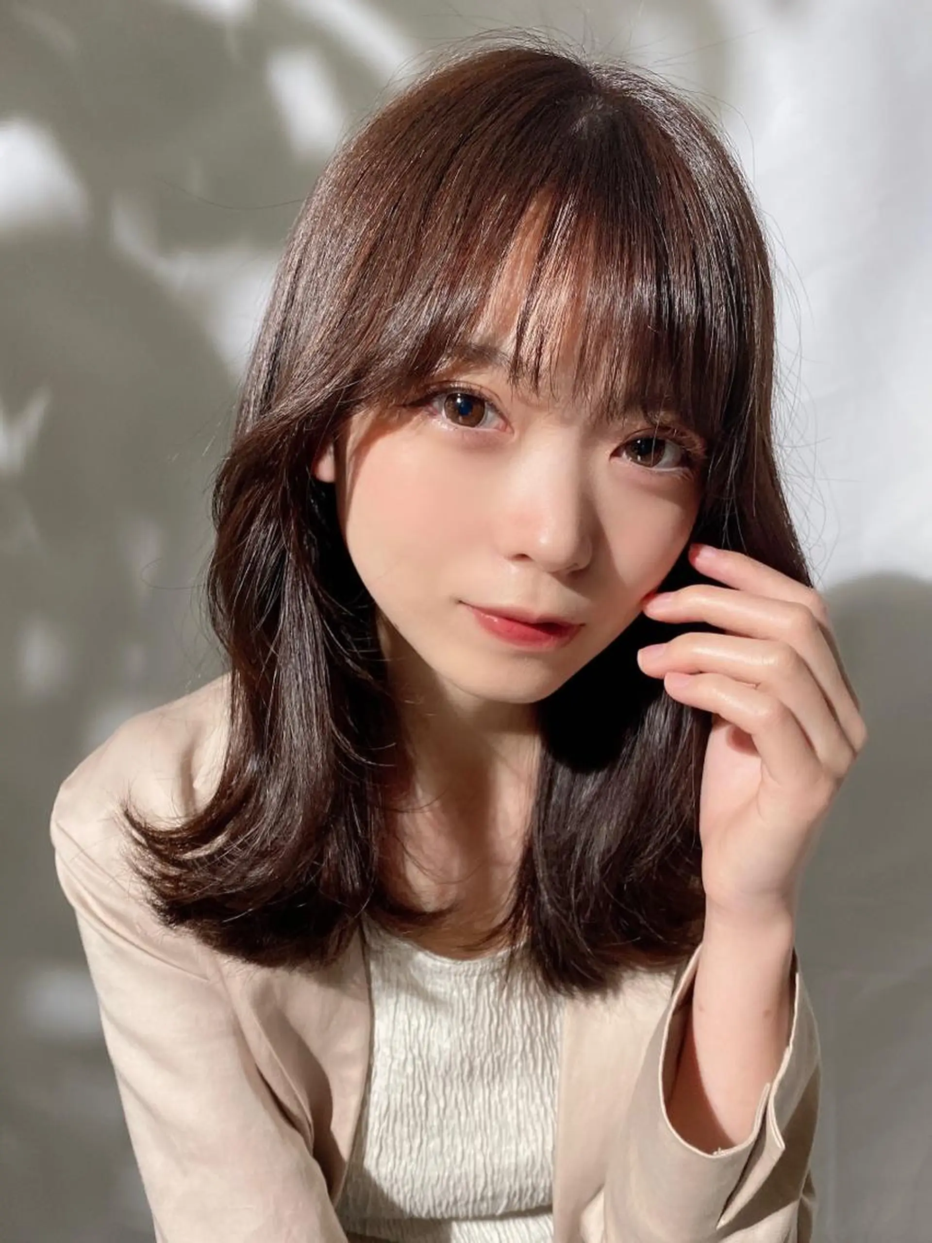 ミディアム くびれヘア カット ヘアカラー トリートメント 🧡くびれヘア/前髪 顔周り🧡久原結衣のヘアスタイル