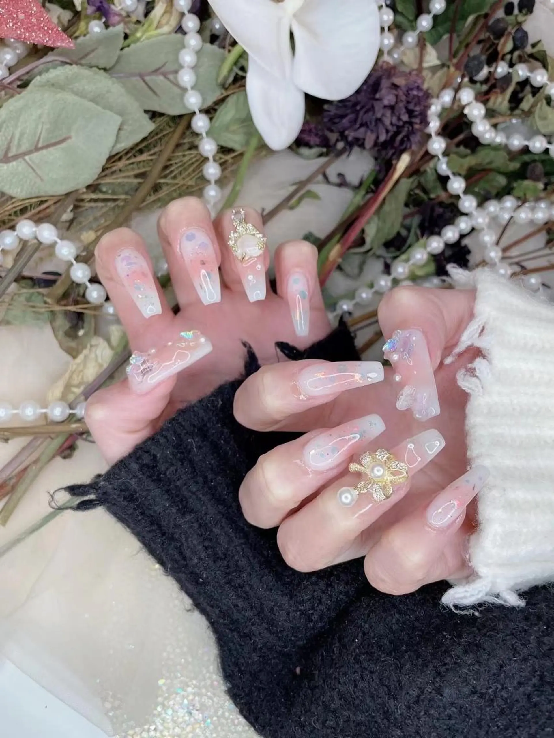 ネイル ピンク ホワイト Babarla Nailのネイルデザイン