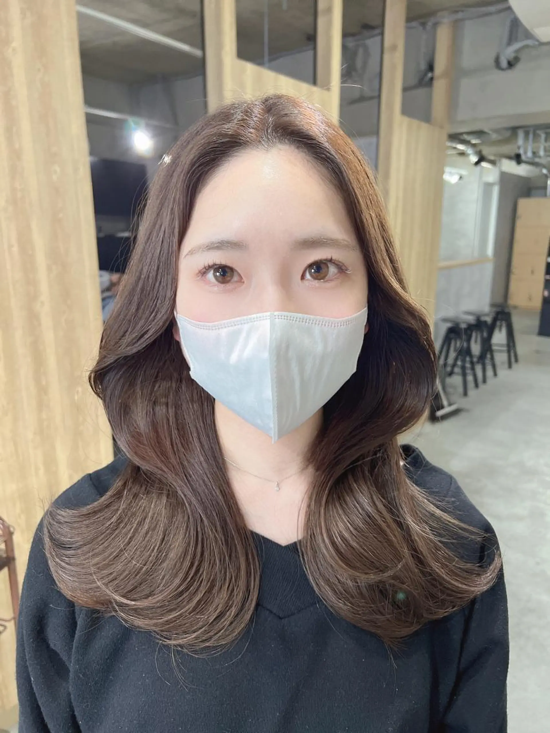 セミロング カラー 【韓国くびれ】ヘア 💕田中将吾のヘアスタイル