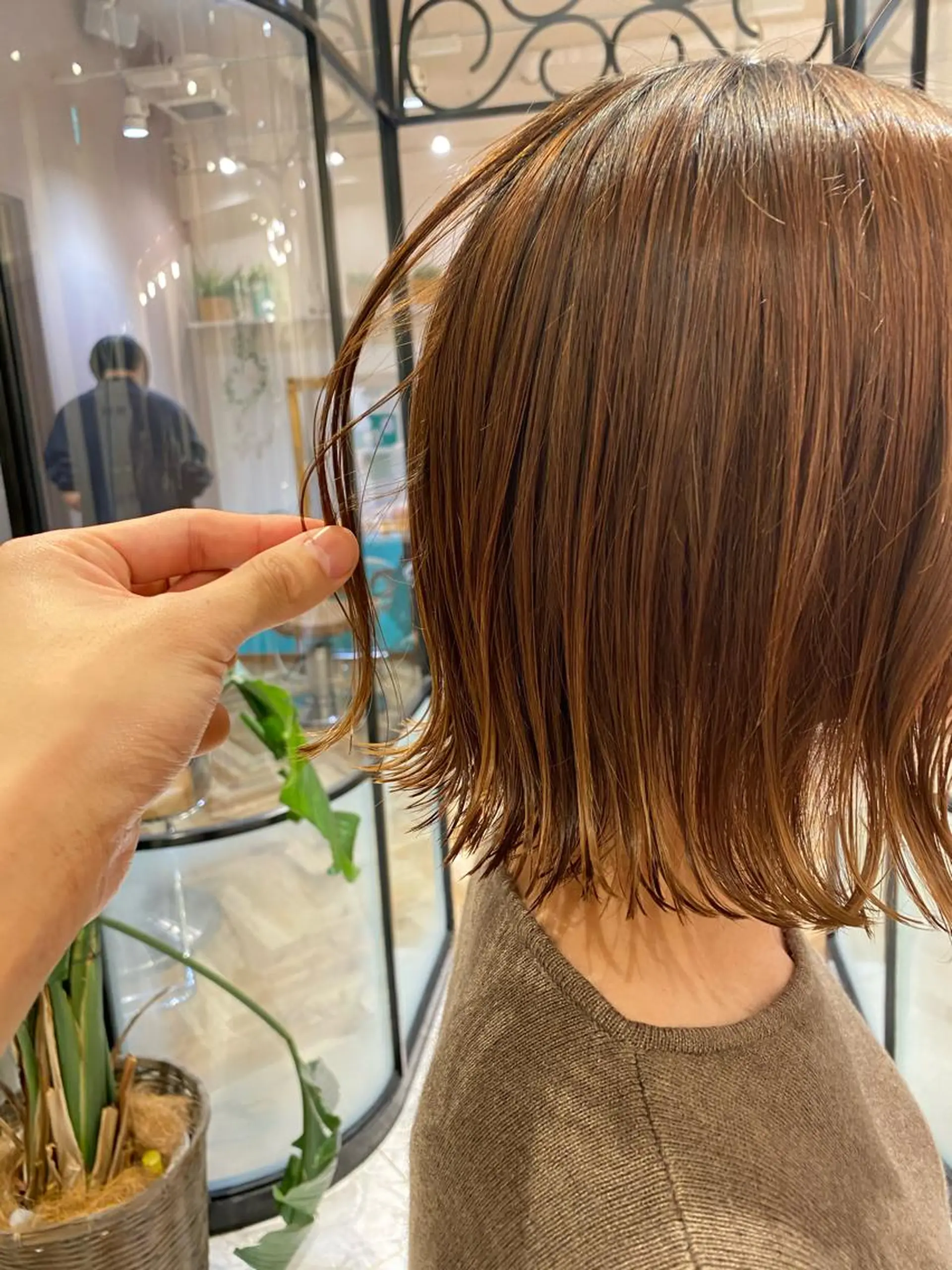 ショート カット ヘアカラー 縮毛矯正 トリートメント ボブ韓国風レイヤー 髪質改善/畠中ケントのヘアスタイル