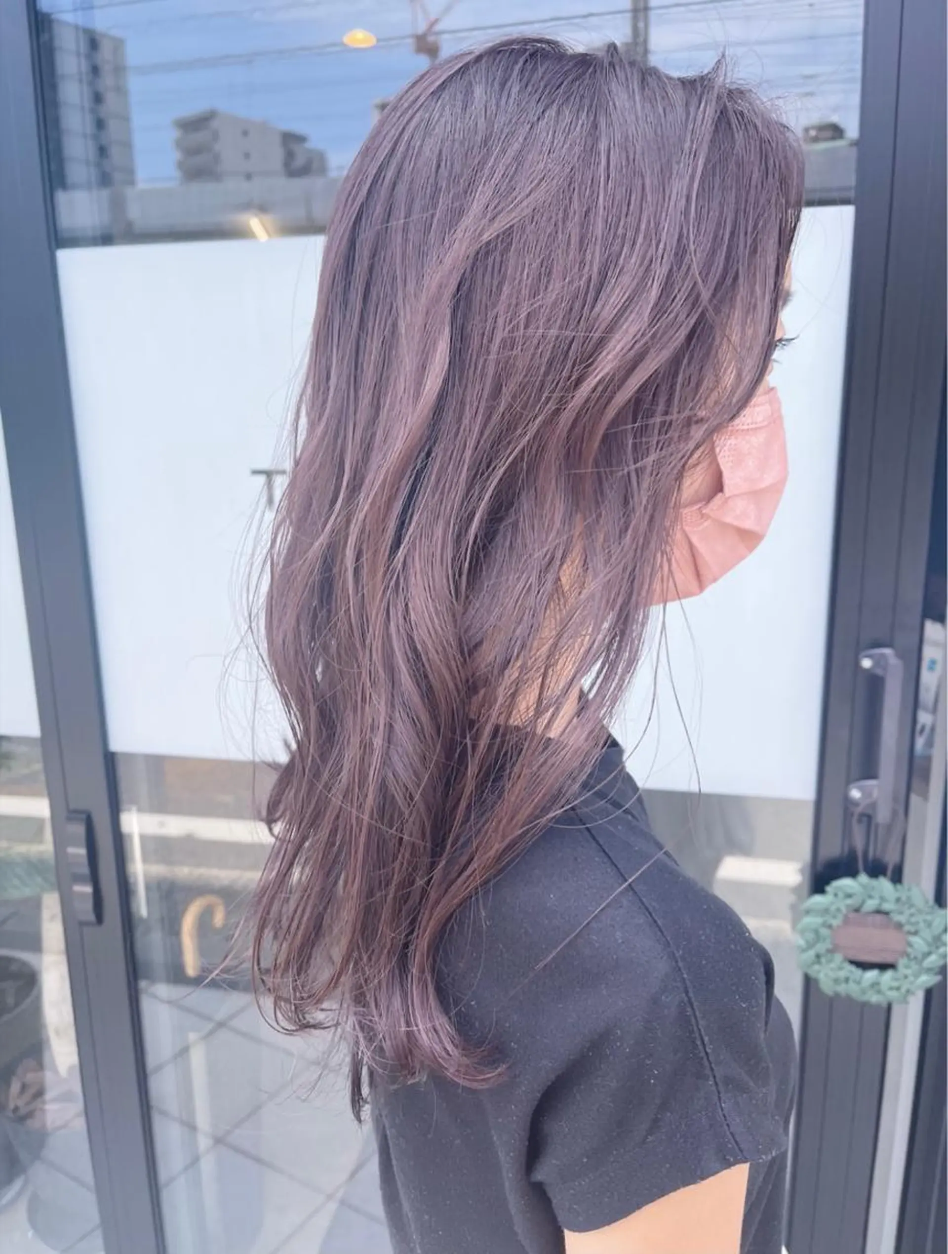 セミロング カラー ベージュカラー ブリーチ ラベンダーカラー ラベンダーベージュ ブリーチなしカラー miyu🎀まつ毛 /耳つぼジュエリーのマツエク・マツパデザイン