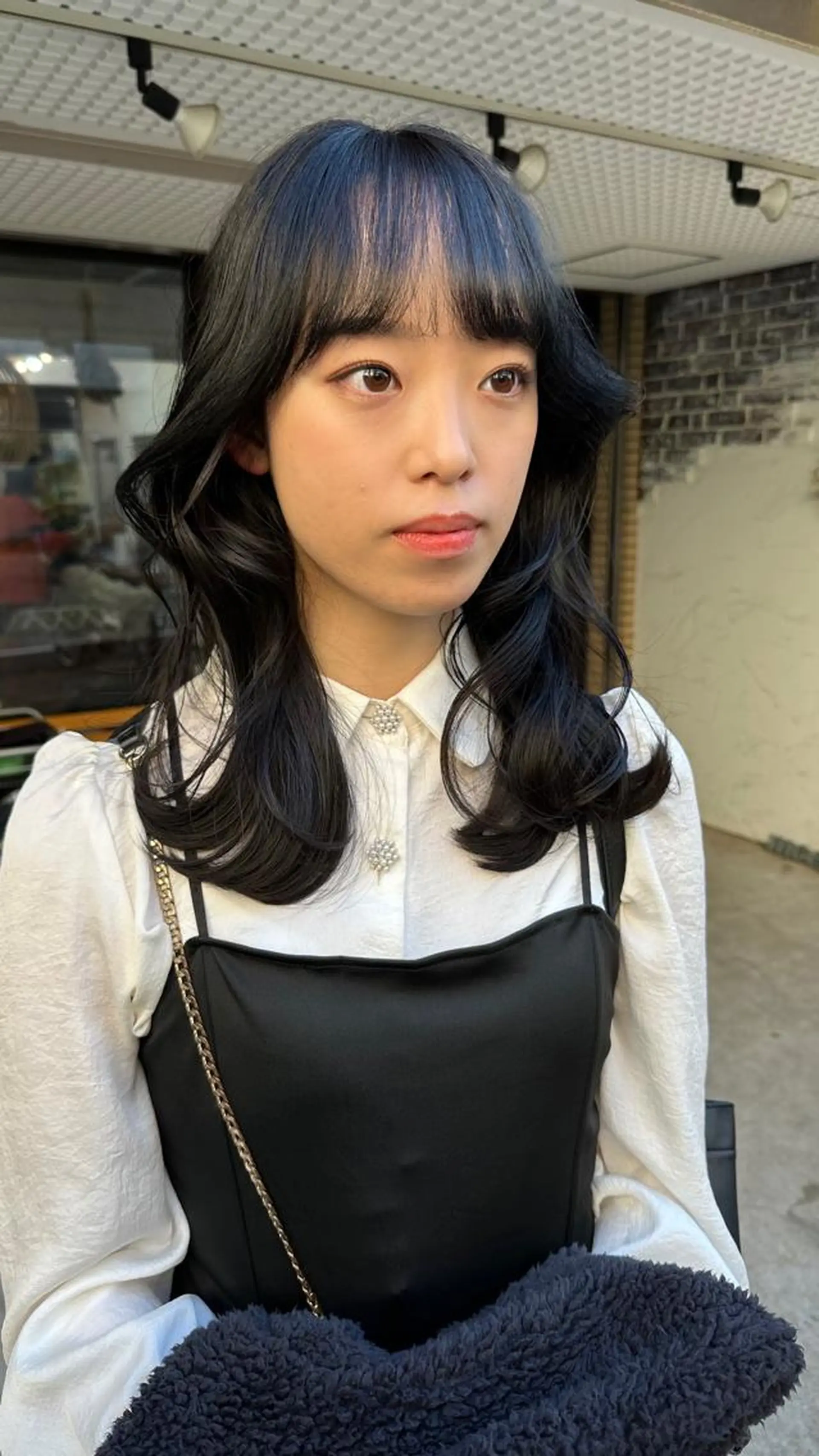 ロング カラー 切りっぱなしボブ ショートボブ バレイヤージュ ベージュカラー 黒髪 カット ヘアカラー トリートメント フリーランス所属・韓国ヘア レイヤー くびれヘアMATSUのヘアスタイル