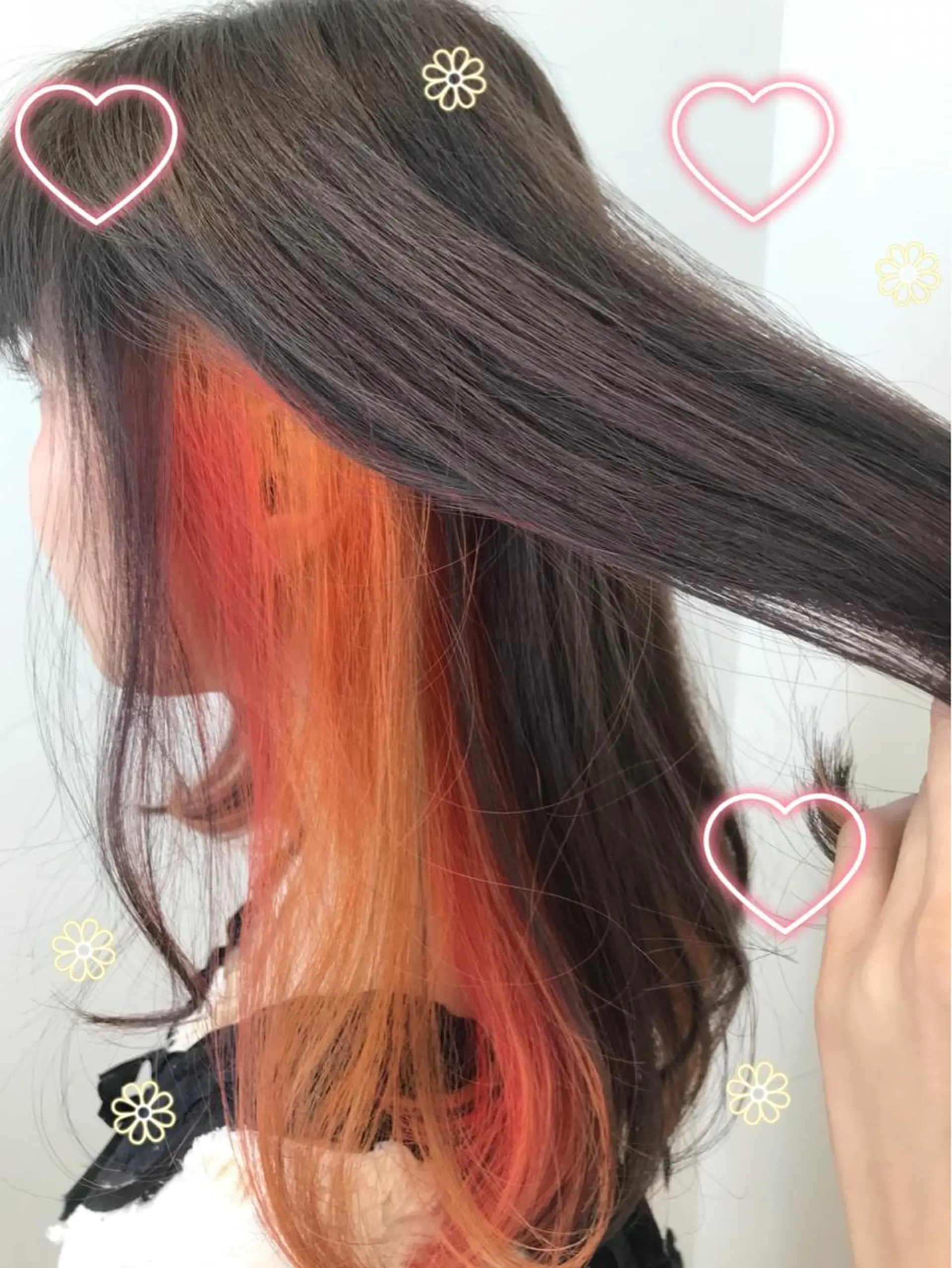 ミディアム カラー インナーカラー オレンジ EMANON新宿東口所属・新宿駅近♡ ♡個室♡三都季🌜のヘアスタイル