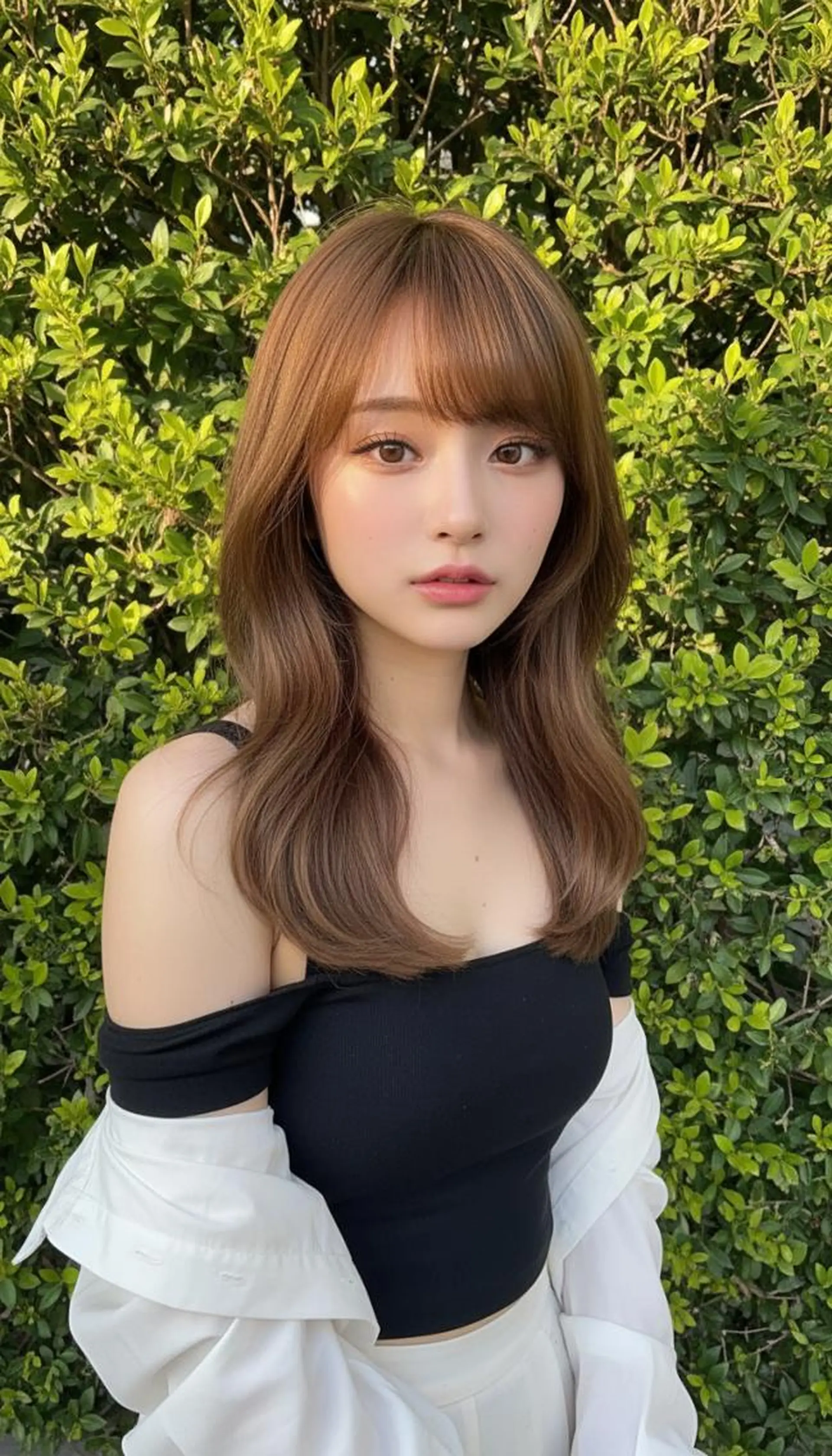 セミロング カラー ブラウンカラー 透明感カラー 小顔カット カット ヘアカラー トリートメント ヘアセット さく/髪質改善× 縮毛矯正/町田のヘアスタイル