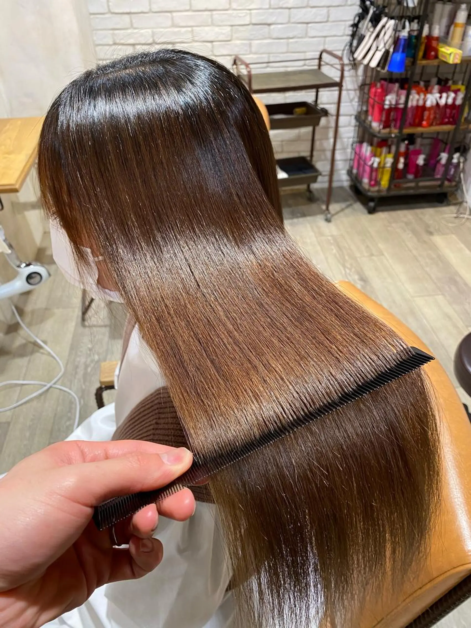 セミロング カラー パーマ メンズ 縮毛矯正 安部 真輝のヘアスタイル