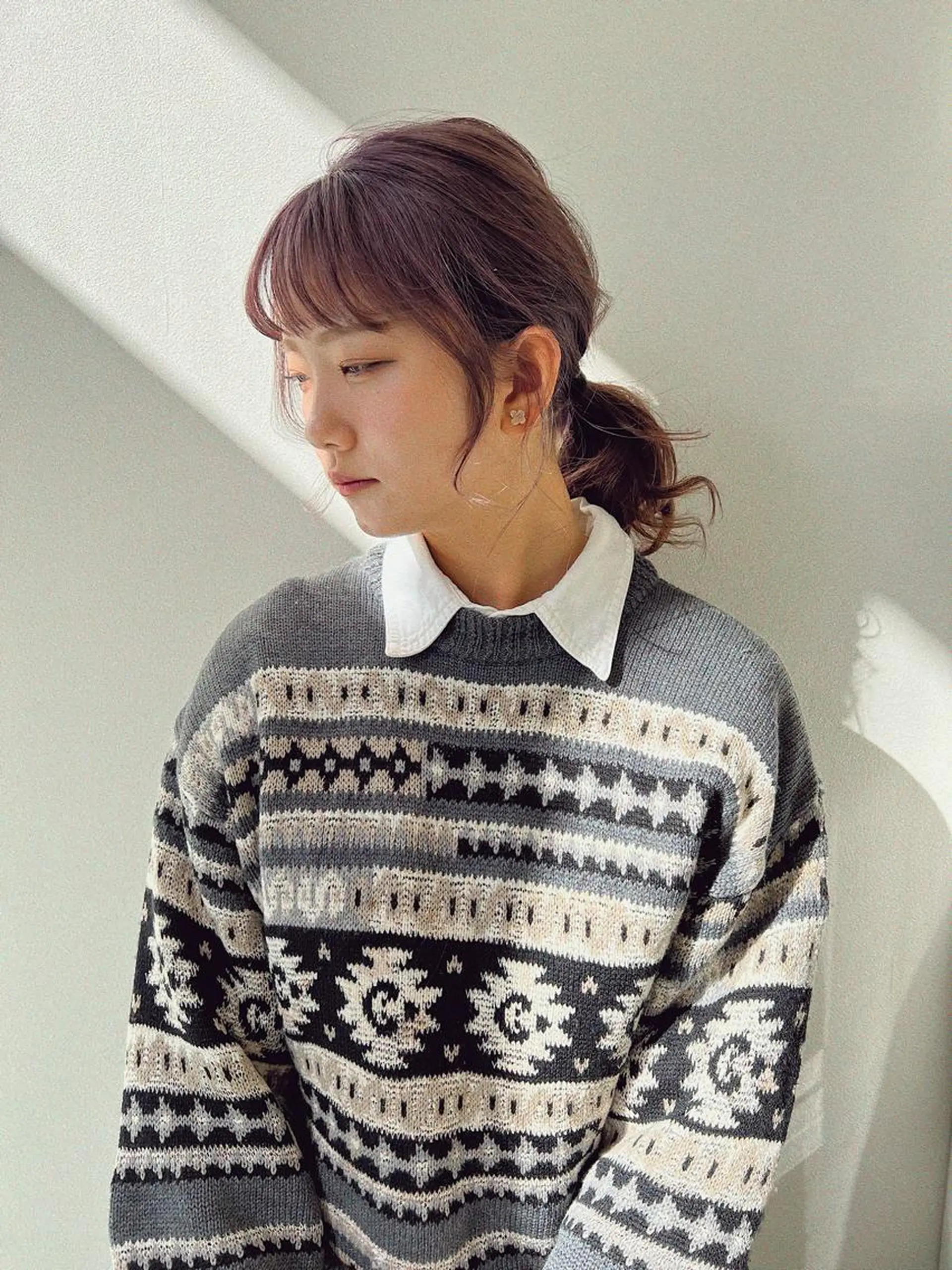 ミディアム カラー ベージュカラー ミルクティーベージュ レイヤーカット パーマ/レイヤー /店長/YURAのヘアスタイル