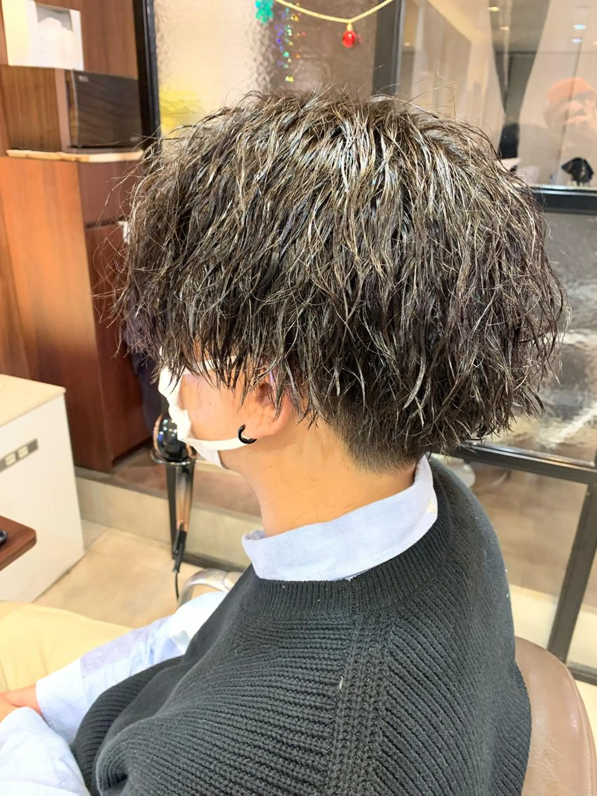 ミディアム メンズ メンズパーマ/難波/ 心斎橋　室園亮佑のヘアスタイル