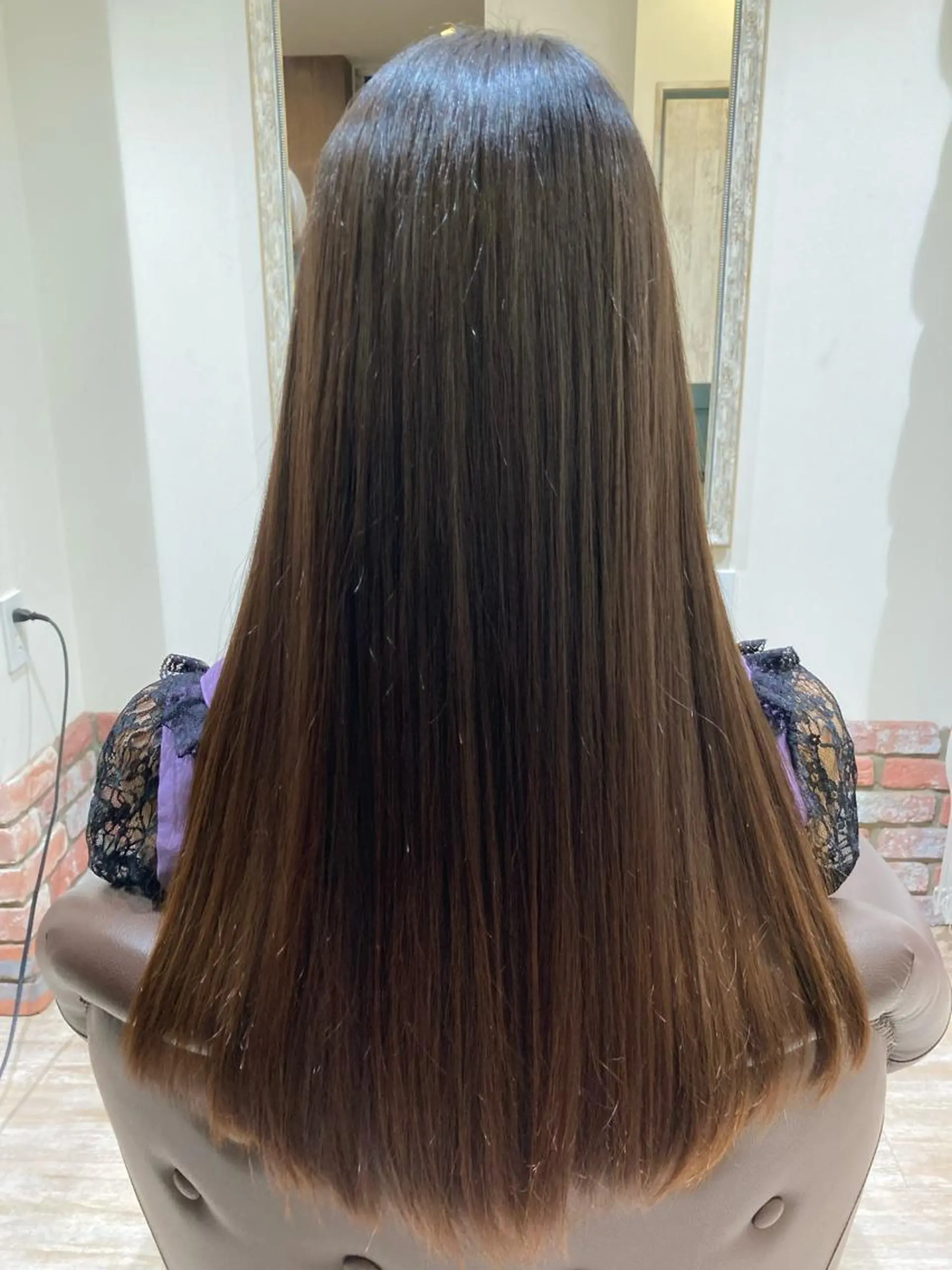 ロング パーマ ストレートパーマ 佐藤 睦月のヘアスタイル