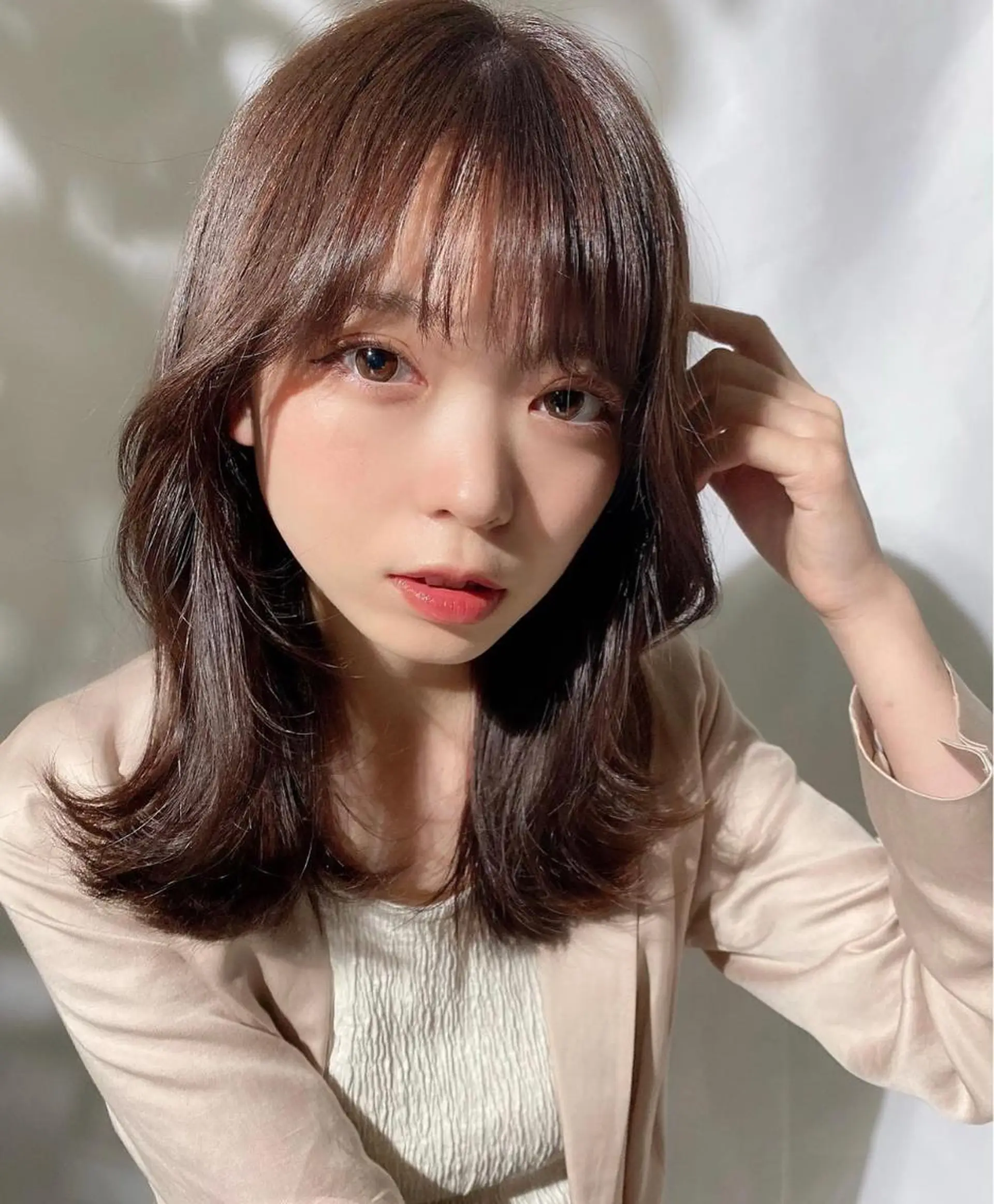 セミロング くびれヘア レイヤーカット カット ヘアカラー トリートメント 🧡くびれヘア/前髪 顔周り🧡久原結衣のヘアスタイル