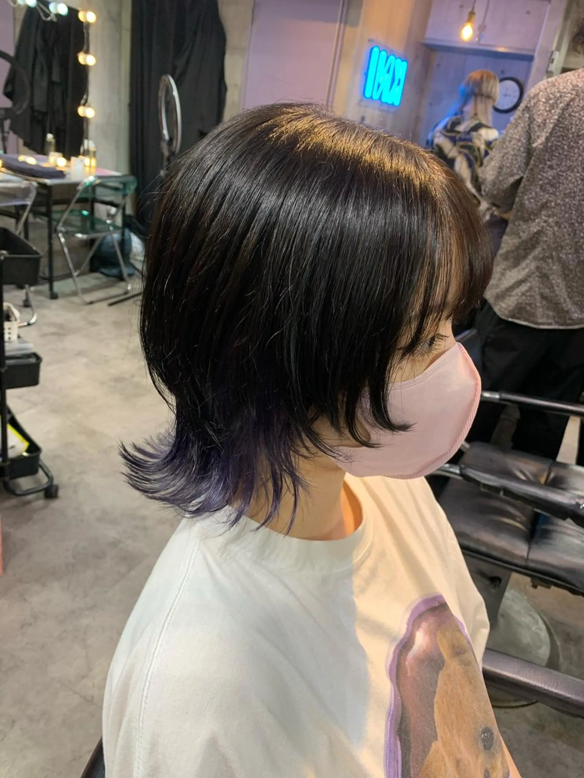 ショート ウルフカット ヘアカラー ハイトーン/メンズ/ ウルフ特化 小松のヘアスタイル