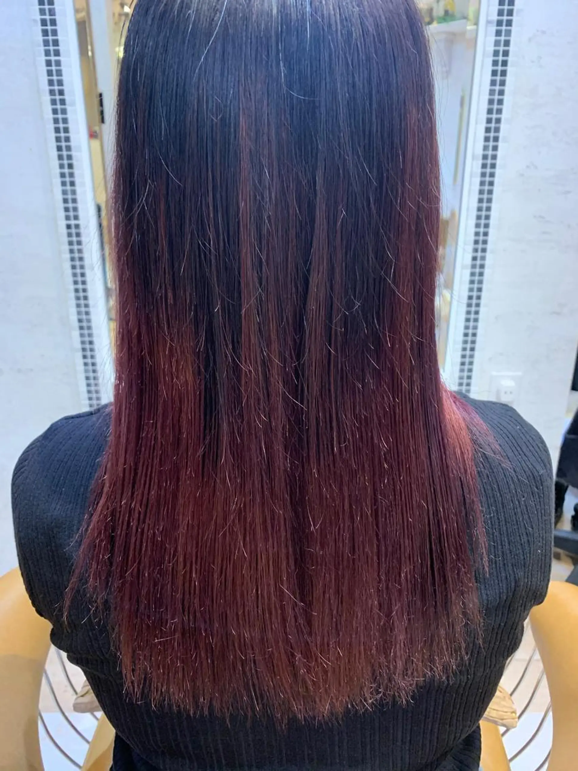 ミディアム カラー ブリーチ ピンクカラー レッドカラー 川井麻由🎀アイドル 量産🎀ピンクカラーのヘアスタイル