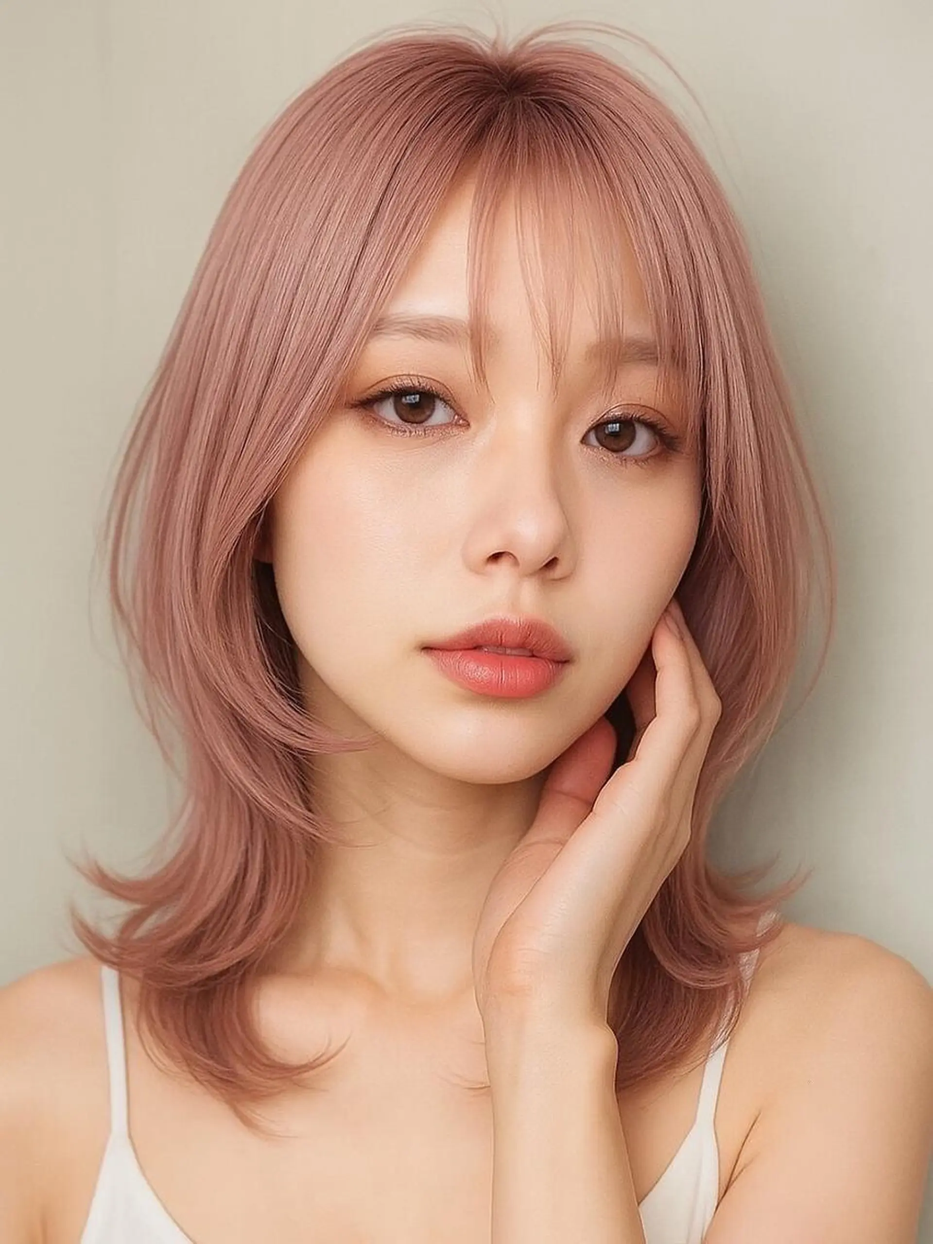 ミディアム カラー ヘアカラー 骨格補正似合わせ カット阿部建のヘアスタイル