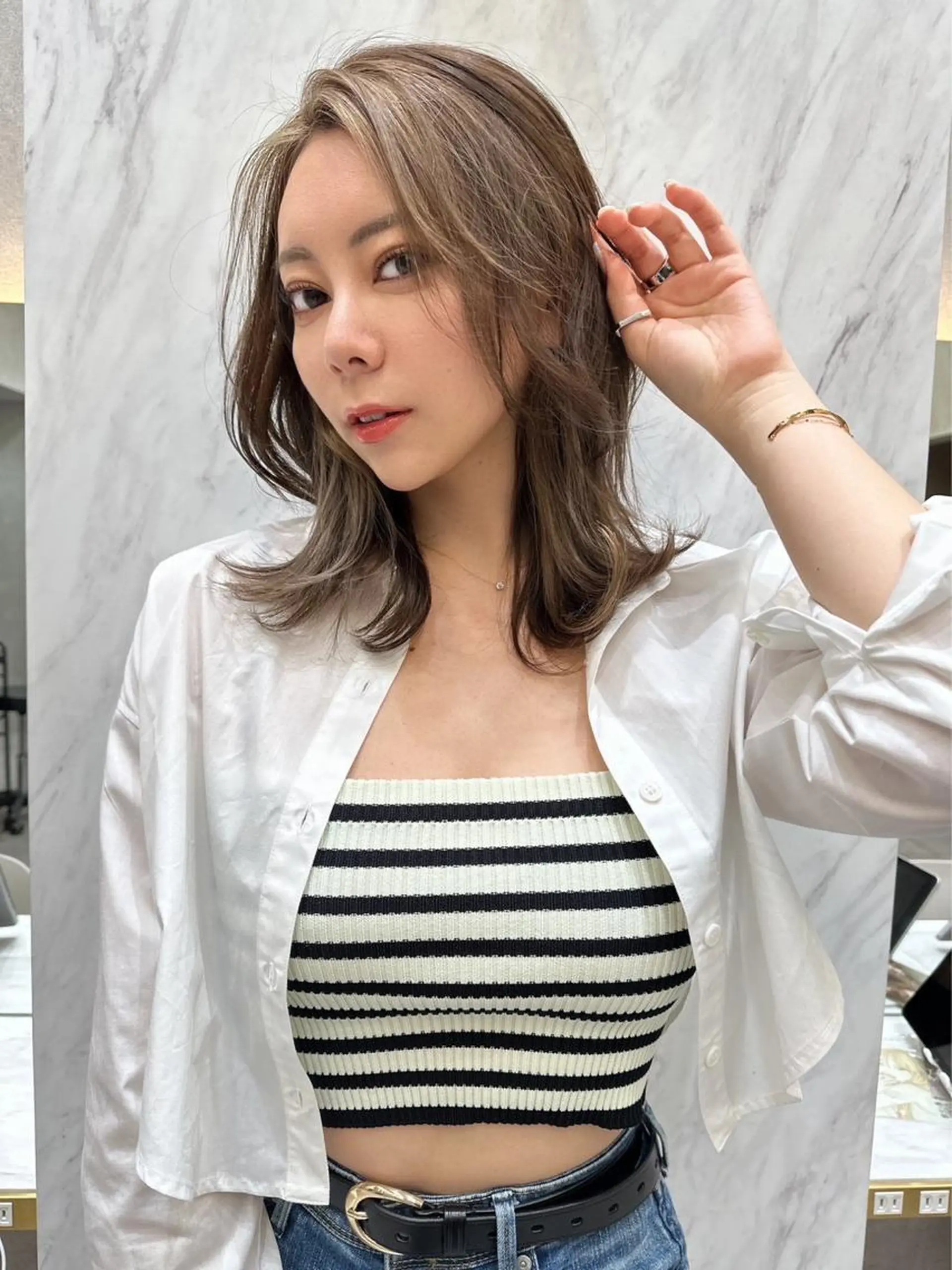カラー カット ヘアカラー トリートメント 【いっせい】ブリーチ 無しＷカラー×カットのヘアスタイル